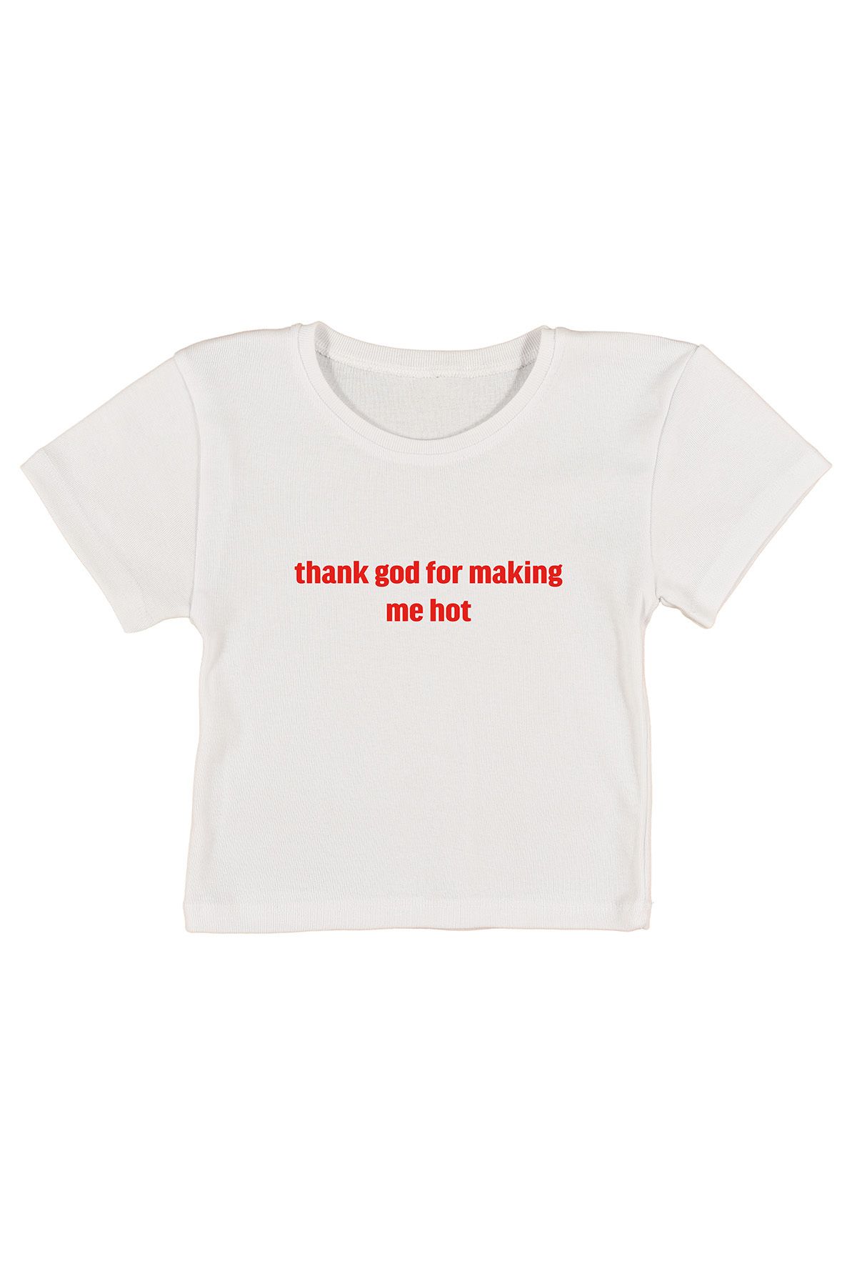 urbvn Thanks Baskılı Beyaz Crop Top