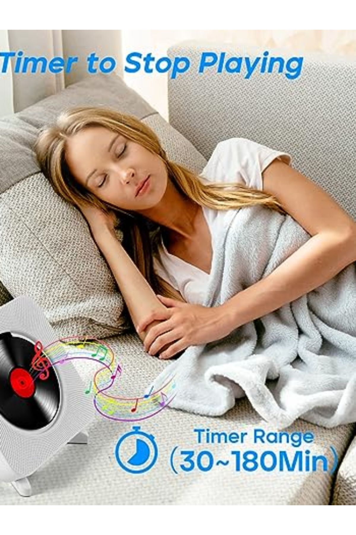 Choice-WHITE Qoosea Wall Mounted CD Player with LCD Screen, Home Infrared Remote Control, Support for CD/Bl 8