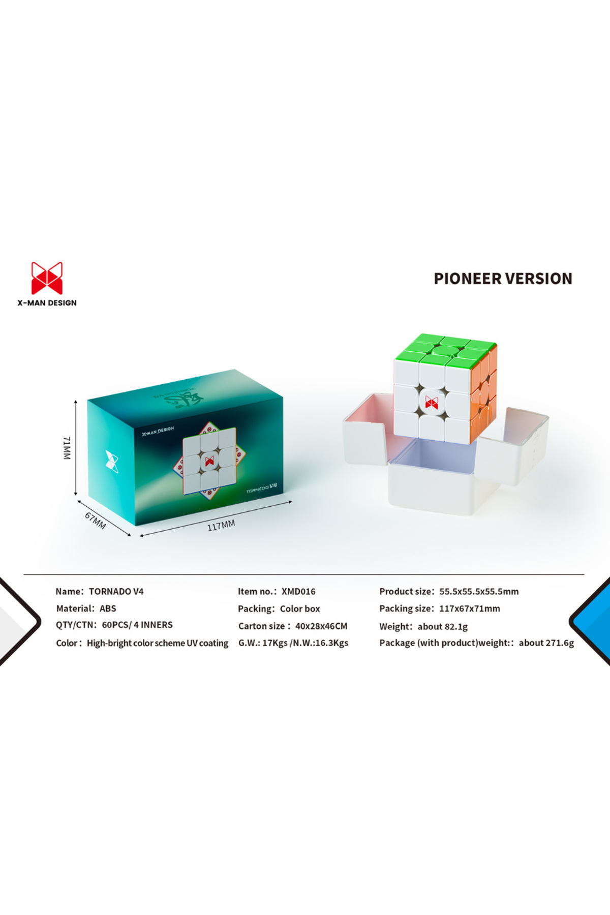 Choice-V4 M Pioneer UV [JudyCube] Qiyi X-Man Tornado V4M Pioneer UV Version Magnetic Magic Speed Cube Qiyi 1