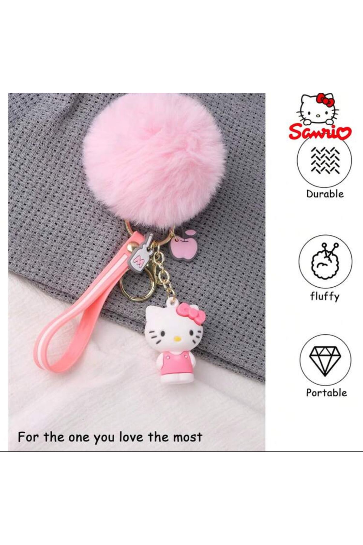 La Saade Y2k Hello Kitty Anime Pembe Peluş & Kitty Charm Anahtarlık