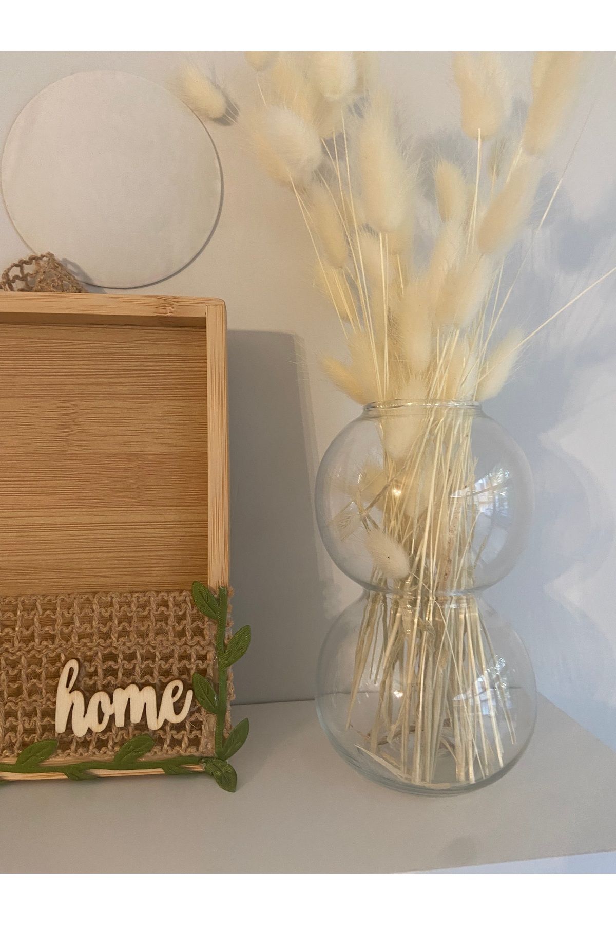 Home Dekoratif çiçekli cam vazo /Çiçekler dahildir