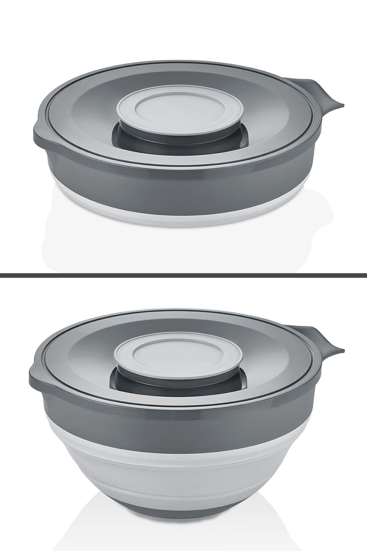 İronika-Folding Accordion Anti-Splash Mixer Mixing Bowl with Lid 3250 ml 2