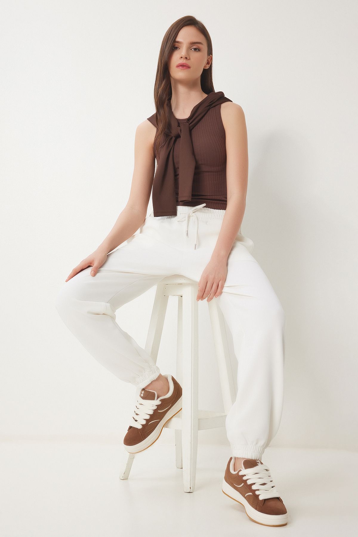 Lovelyİstanbul Jogger Modal Eşofman Altı EKRU LUB0094