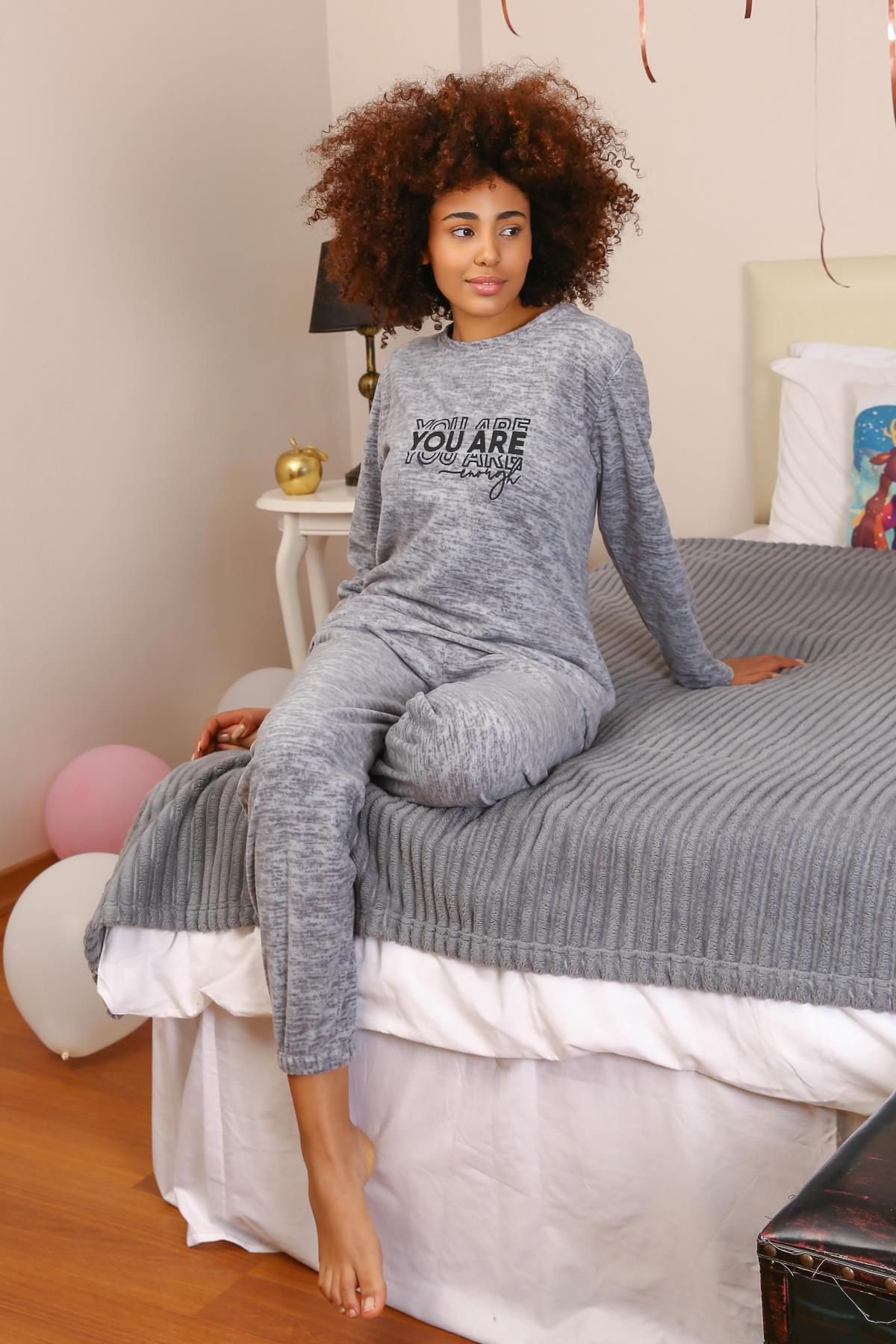 Celira Welsoft Polar Kadın Pijama Takımı 8518