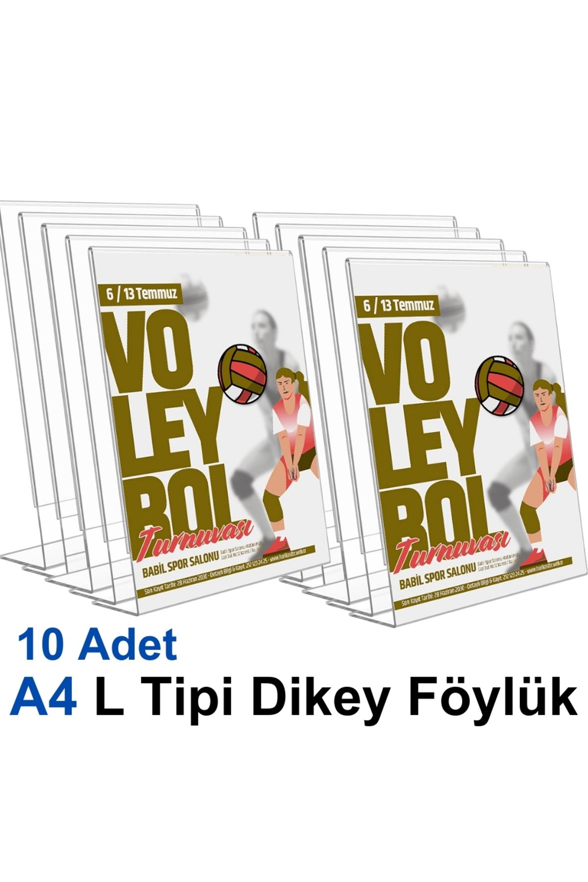 Karlobi A4 L Tipi Dikey Föylük - 10 Adet | Şeffaf Föylük | - | Pleksi Dosya |