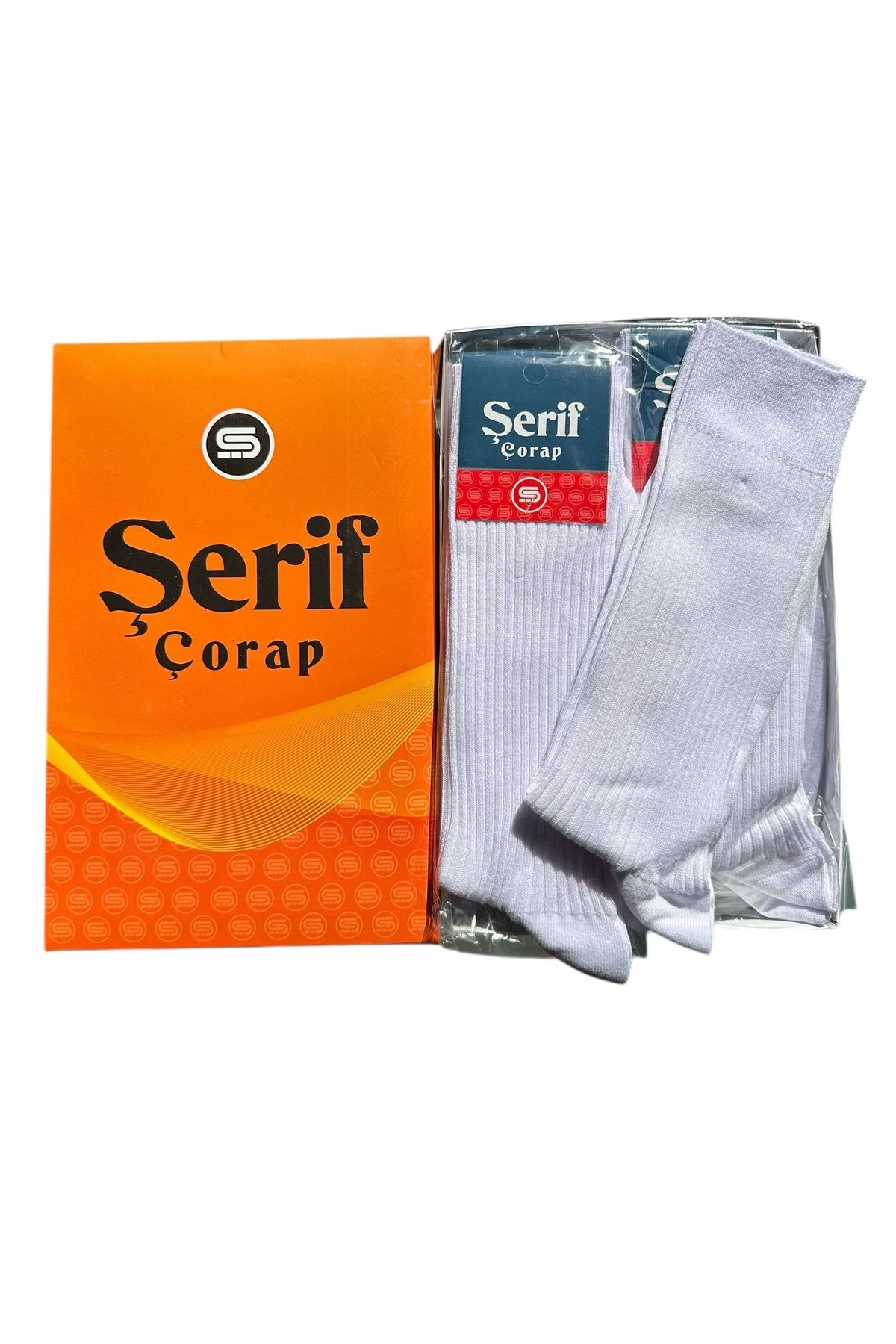 Şerif Şerif Erkek Penye Turuncu Kutu Çizgili Çorap 12 Çift