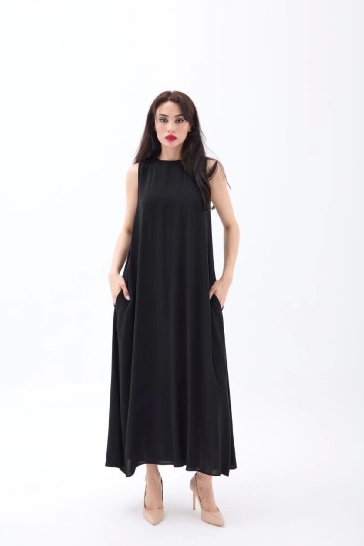 Butik 7433 ELBİSE-SİYAH