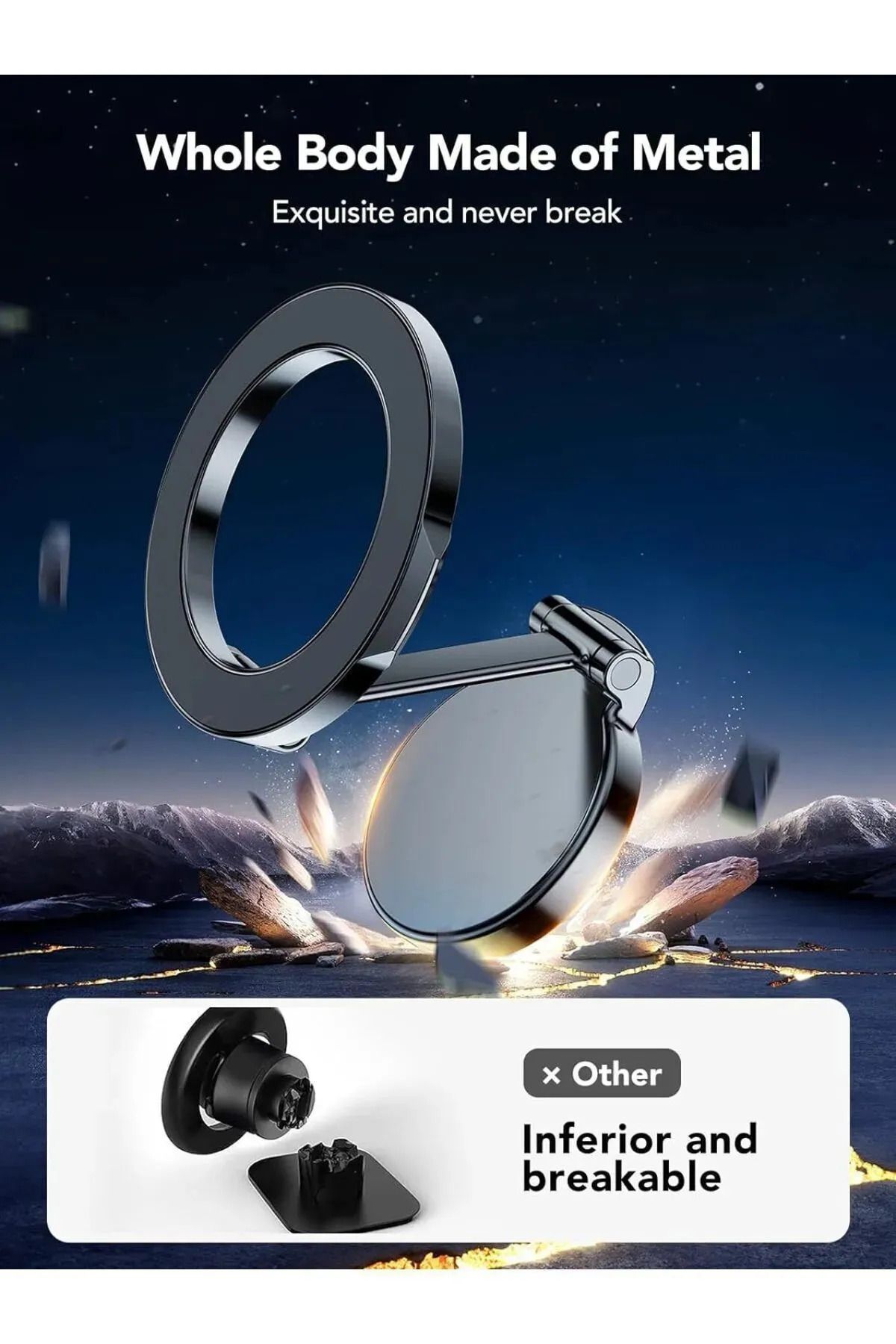 Glazef İphone 12-13-14-15-16-16 Plus-16 Pro Max Uyumlu Magsafe Manyetik Mıknatıslı Araç Içi Telefon Tutucu