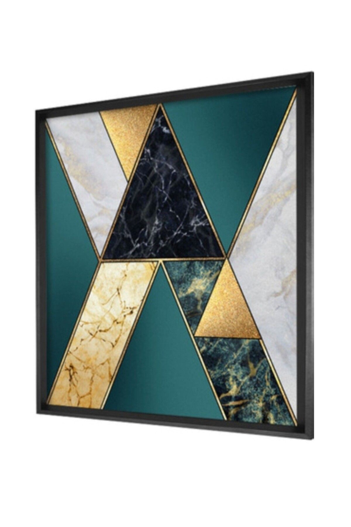 Le Atölye 100cmx100cm Siyah Çerçeveli Geometrik Tablo