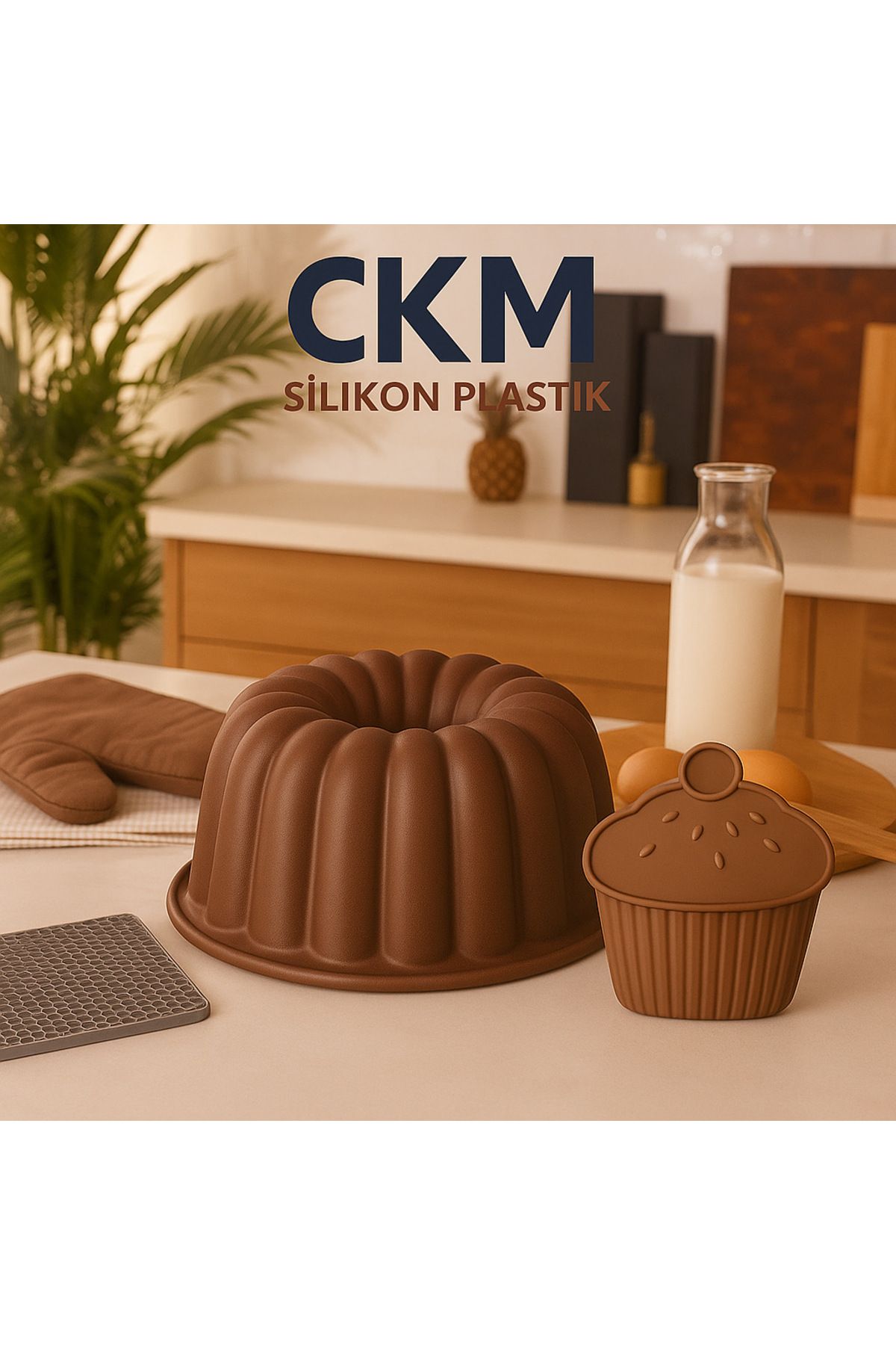 CKM silikon Tutamaç + Kek Kalıbı Seti | Yanmaz, Yapışmaz