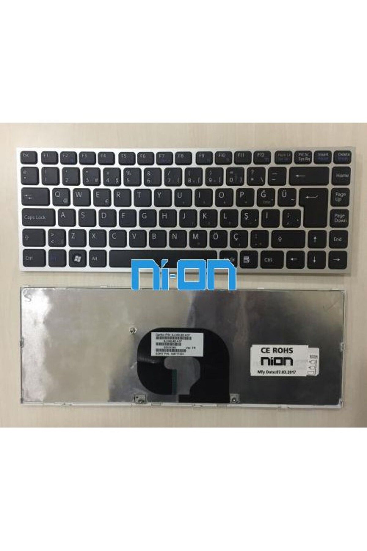 NION Sony 9J.N0U82.M0T , 9J.N0U82.N01 uyumlu Notebook Klavye (Siyah TR)
