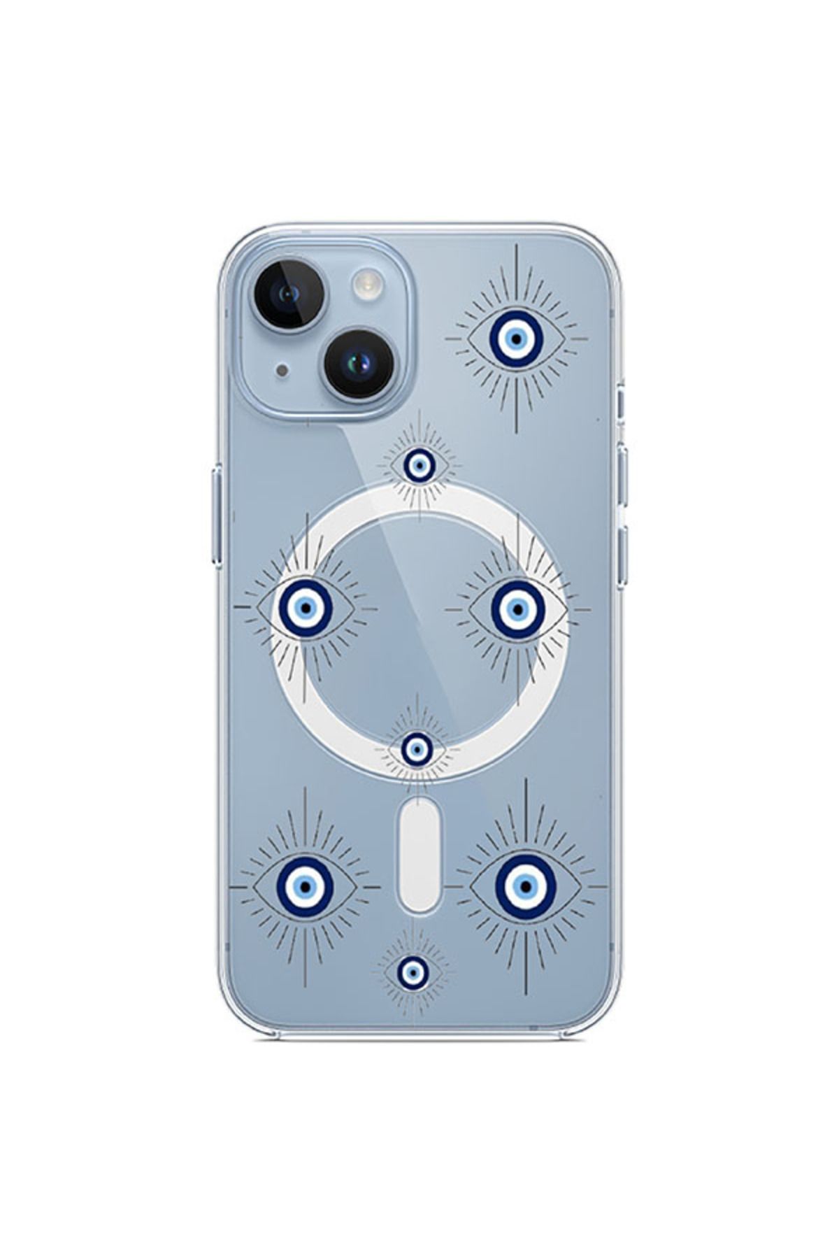NAZLI HEDİYE Iphone 13/14 uyumlu nazar bocuğu desenli mag safe kılıf