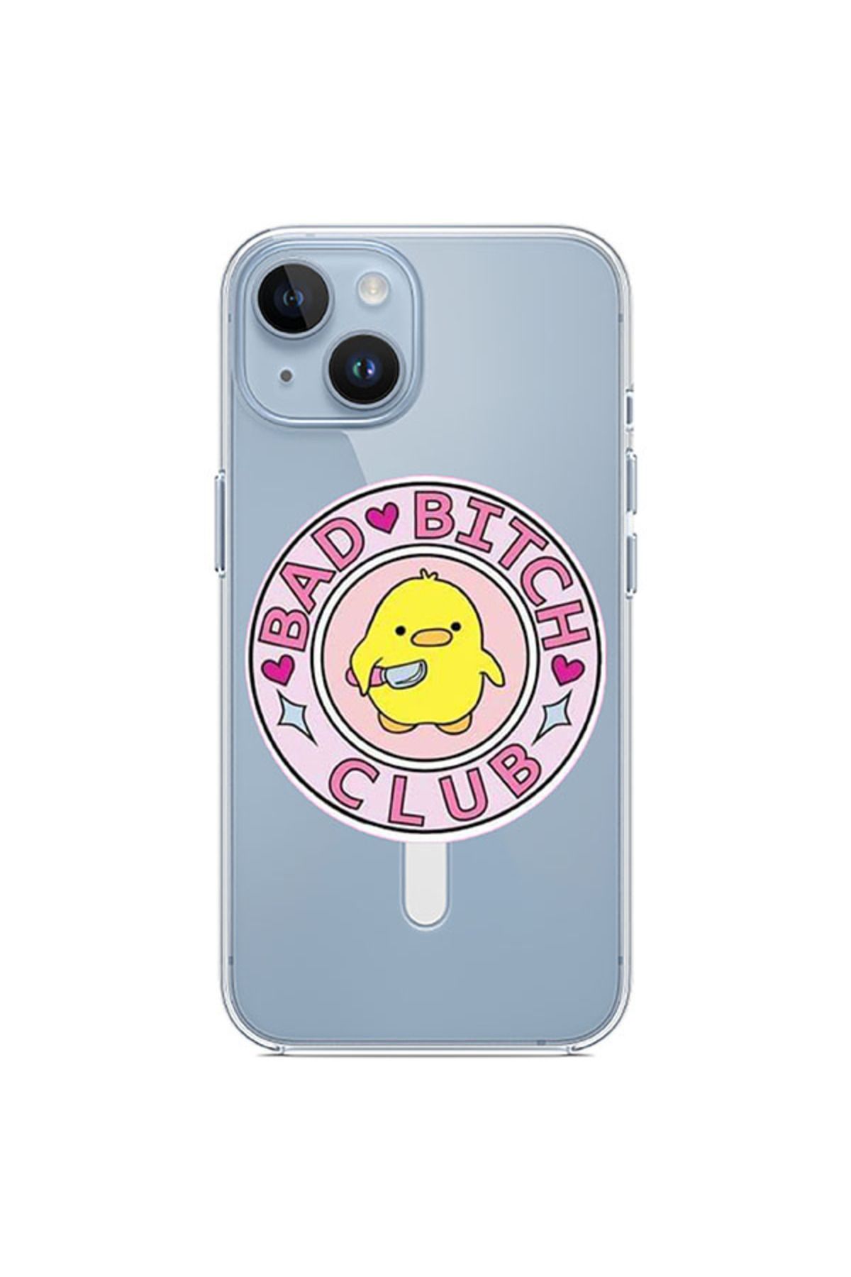 NAZLI HEDİYE IPHONE 13/14 UYUMLU BAD BİTCH CLUB CİVCİV DESENLİ MAG SAFE KILIF