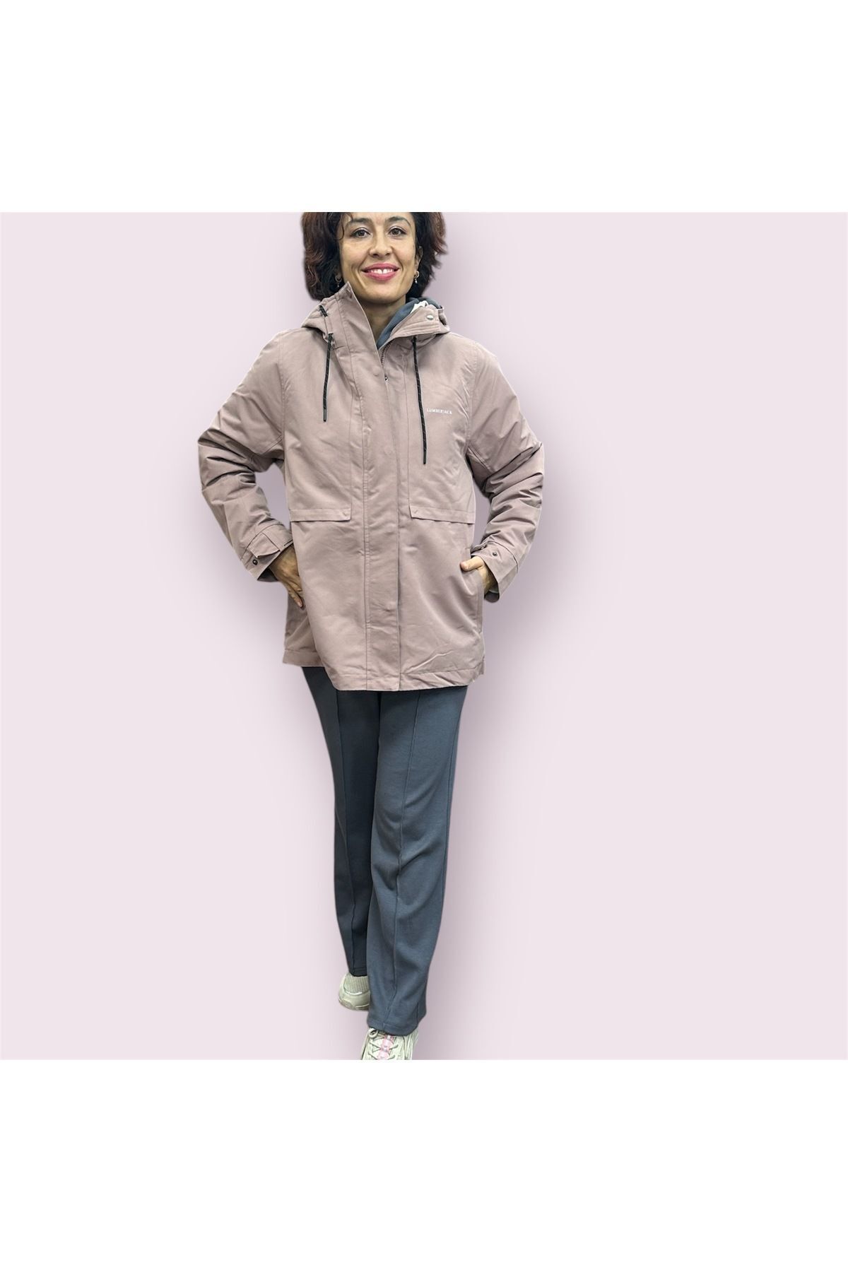 lumberjack-Women's Gülkurusu Color Brown 3 in 1 Coat with Removable Fleece Jacket Zoe 3in1 2