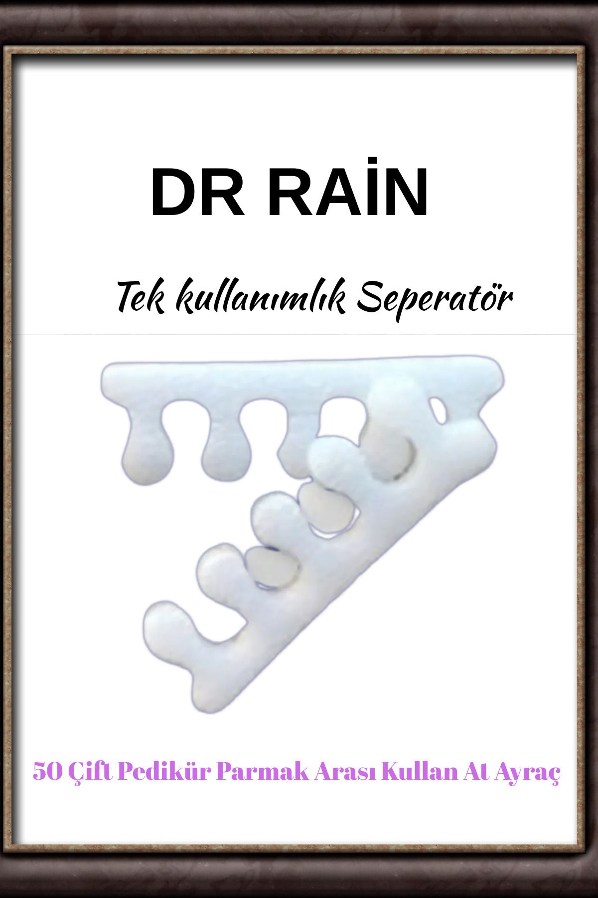 DR.RAİN 50 Çift Tek Kullanımlık Pedikür Parmak Arası Kullan At Ayraç Seperatör
