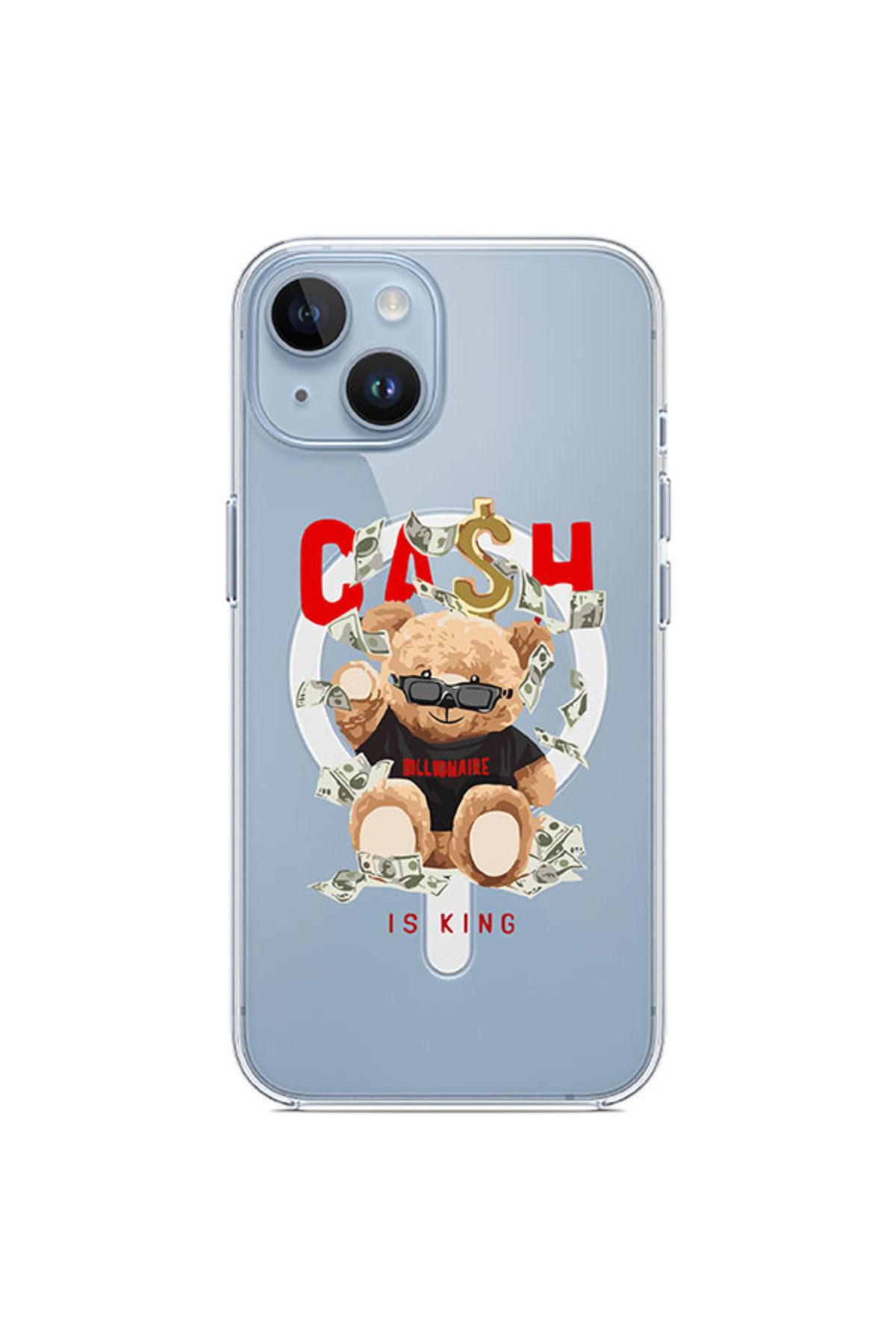 NAZLI HEDİYE Iphone 13/14 uyumlu cash is king desenli mag safe kılıf
