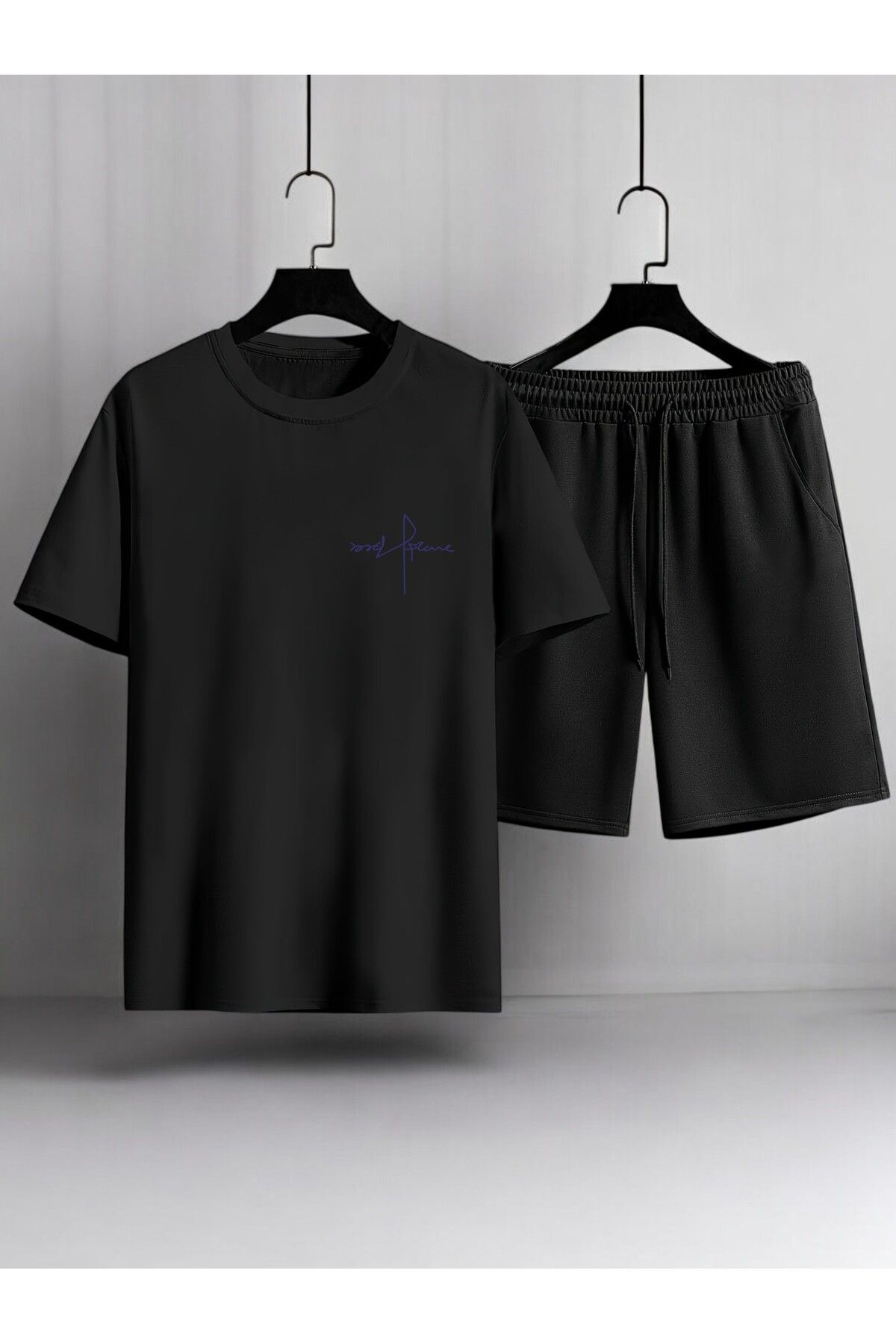 uyguntarz Unisex Cep İmza Tasarım Basklı Tshirt Şort Takımı