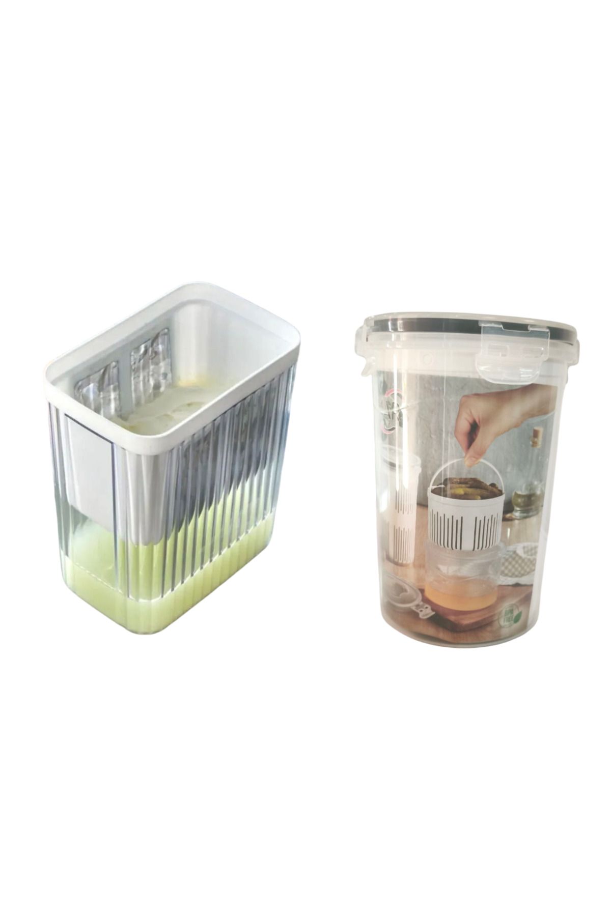 MTA HİGH-TECH 2,2 Litre Yoğurt Süzme Aparatı ve 1,5 Litre Zeytin Saklama Kabı