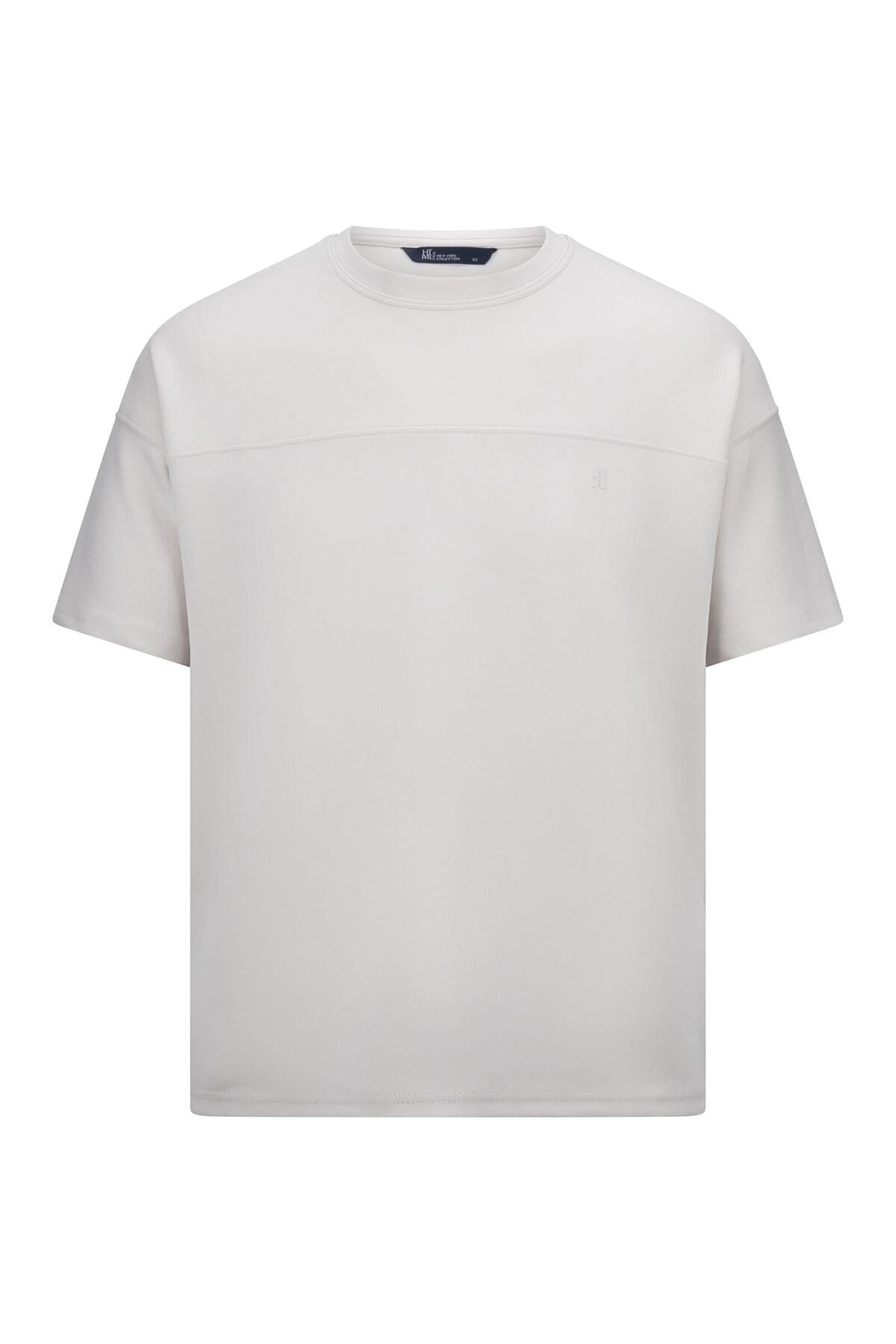 Hatemoğlu Taş Regular Fit Bisiklet Yaka Oversize Tişört