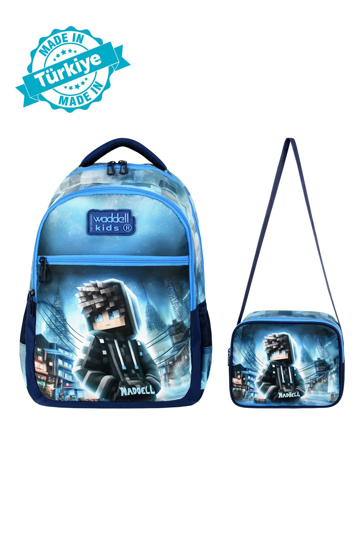Waddell Lisanslı Anime Plus Series Ortopedik Erkek İlkokul Sırt Çantası ve Beslenme Çantası