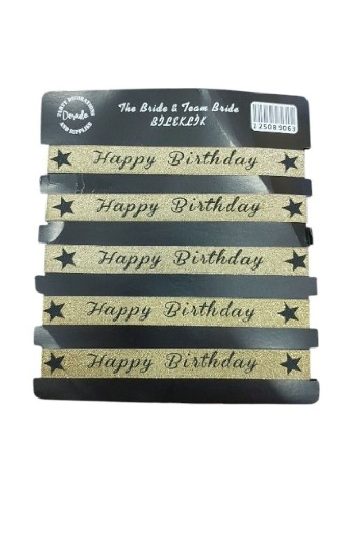 Laviyosa 5'Lİ BİLEKLİK HAPPY BİRTHDAY GOLD DOĞUM GÜNÜ PARTİ SÜSÜ BİLEKLİĞİ