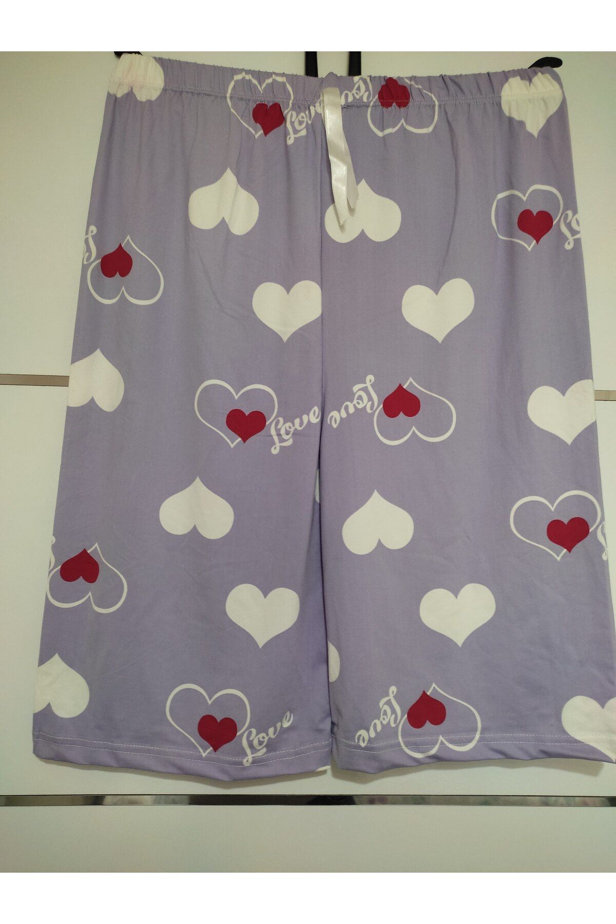TOKSOY MİLAN KUMAŞ BELİ LASTİKLİ KISA KAPRİ CAPRİ PİJAMA 63 cm