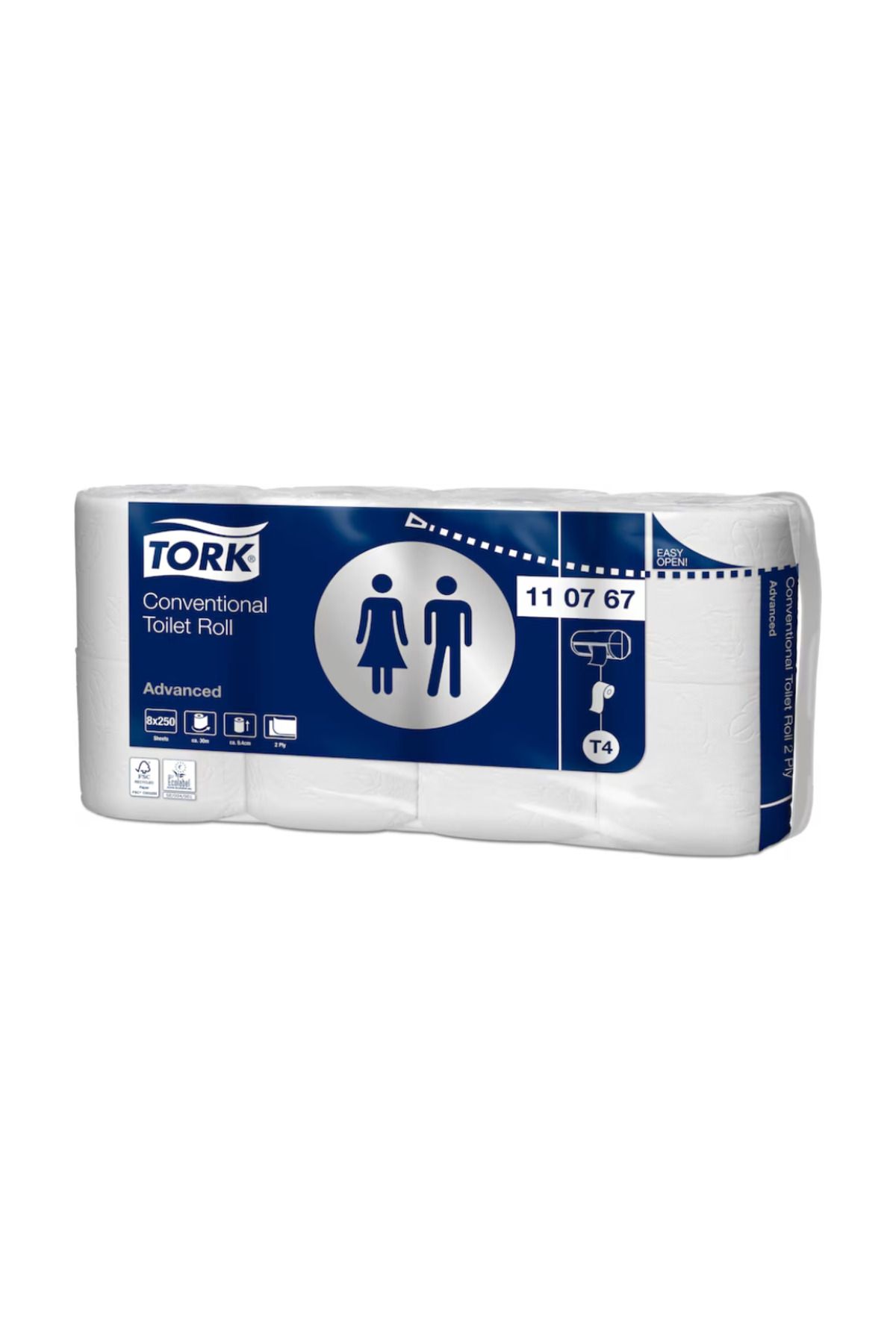 TORK Role De Hartie Igienica, Tork, Conventional Advanced, 2 Straturi, 30m, 8 Role/bax - - One Size