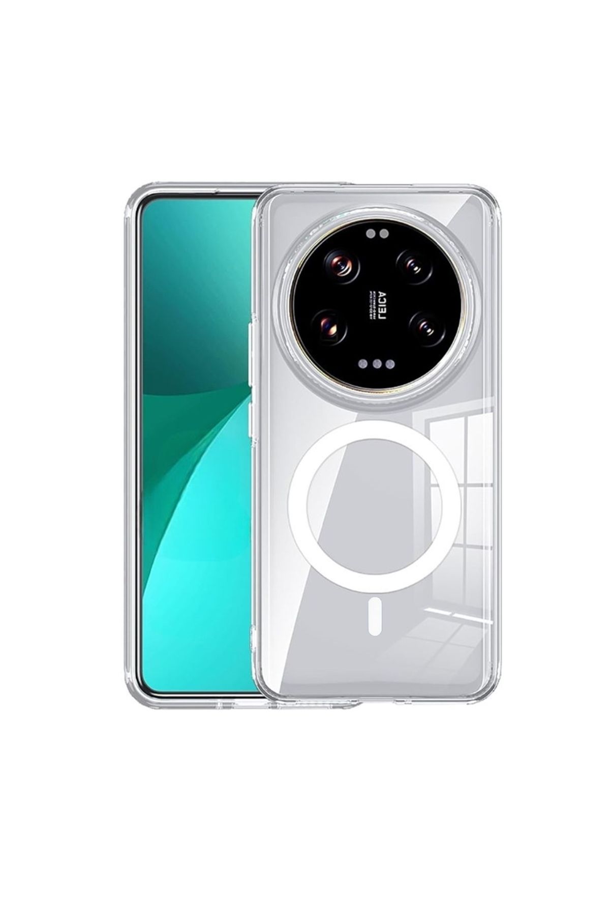 Apsuwa Xiaomi 14 Ultra uyumlu Kılıf Sert Mika Magsafe Kablosuz Şarj Özellikli Sararma Yapmaz