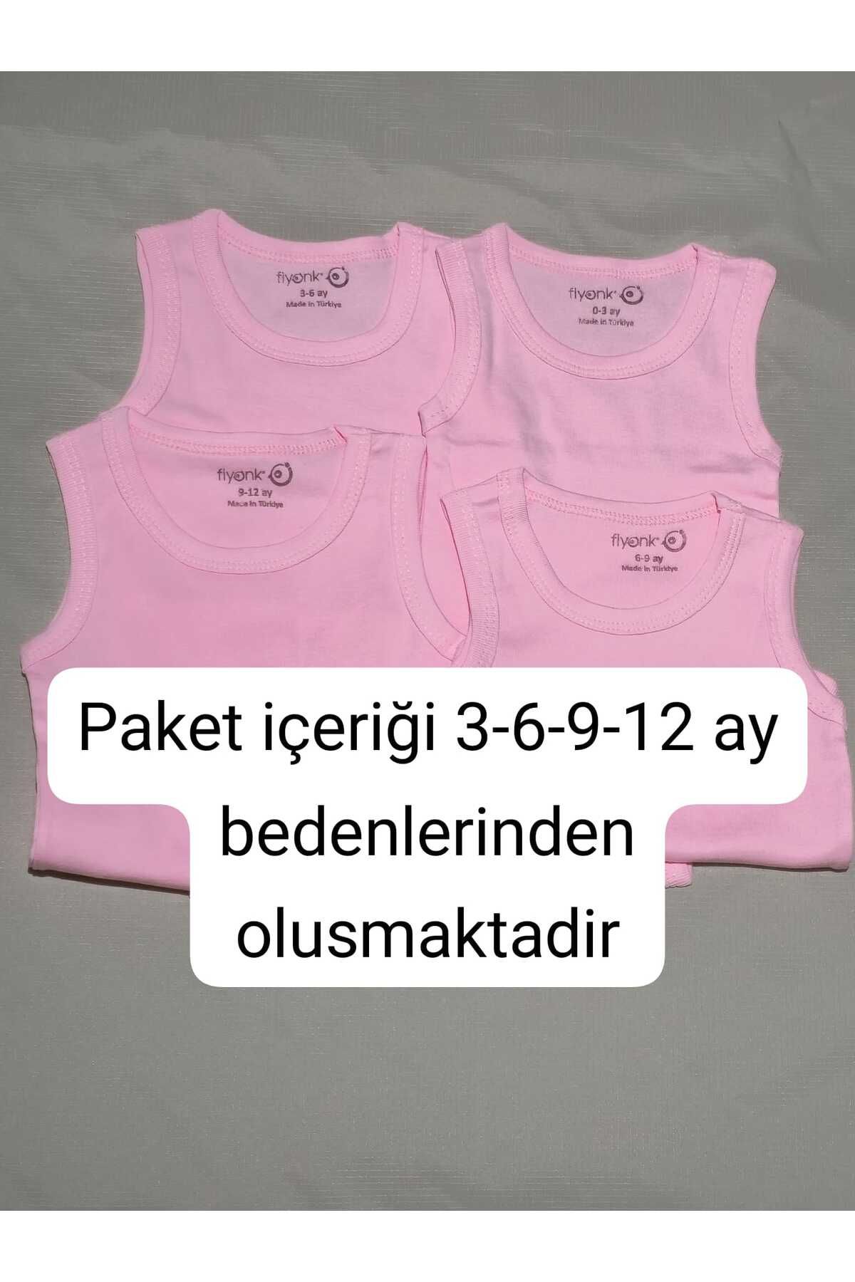 FİYONK %100 PAMUK 4lü Bebek Body Çıtçıtlı 3-6-9-12 ay 4 Beden