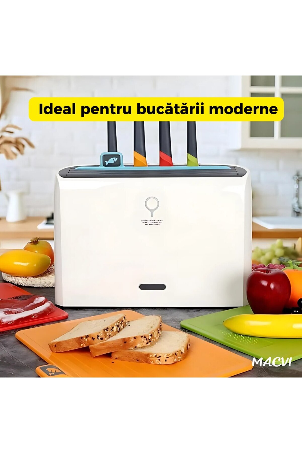 MACVI-Set of 4 Macvi® choppers and 4 knives, integrated stand, cleaning and drying function 10