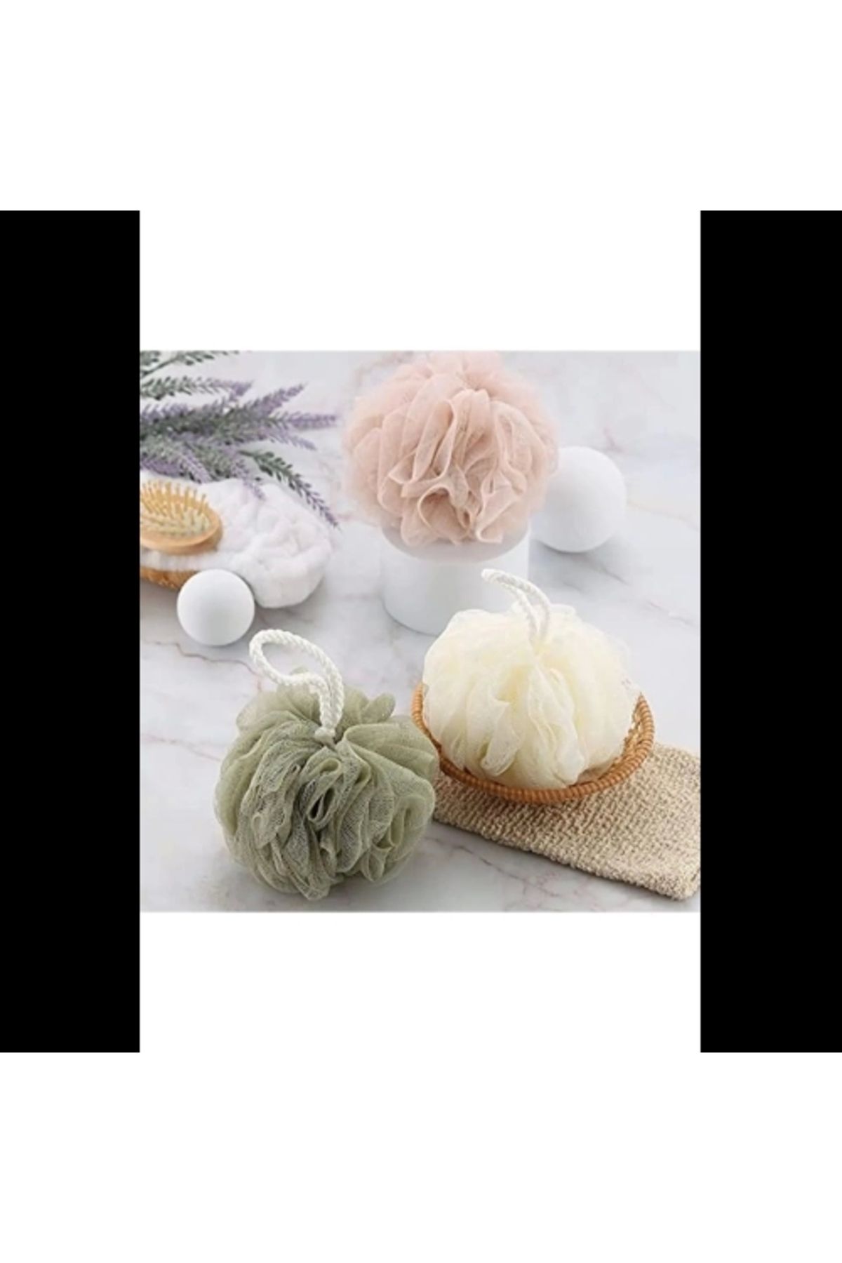 ShopNova Banyo Lifi Yumuşak Top Lif Naturel Ponpon Banyo Lifi 35 Gr Yumuşak Banyo Lifi