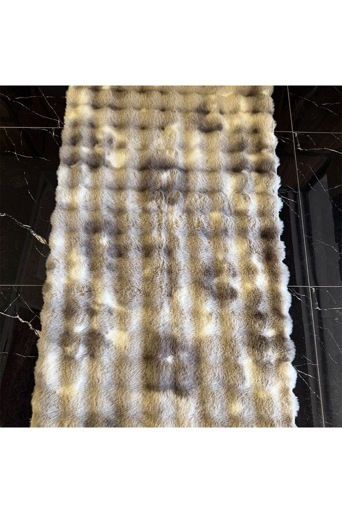 Hoomrugs Hoom Rugs Toscana Gri Beyaz Peluş Yıkanabilir Halı