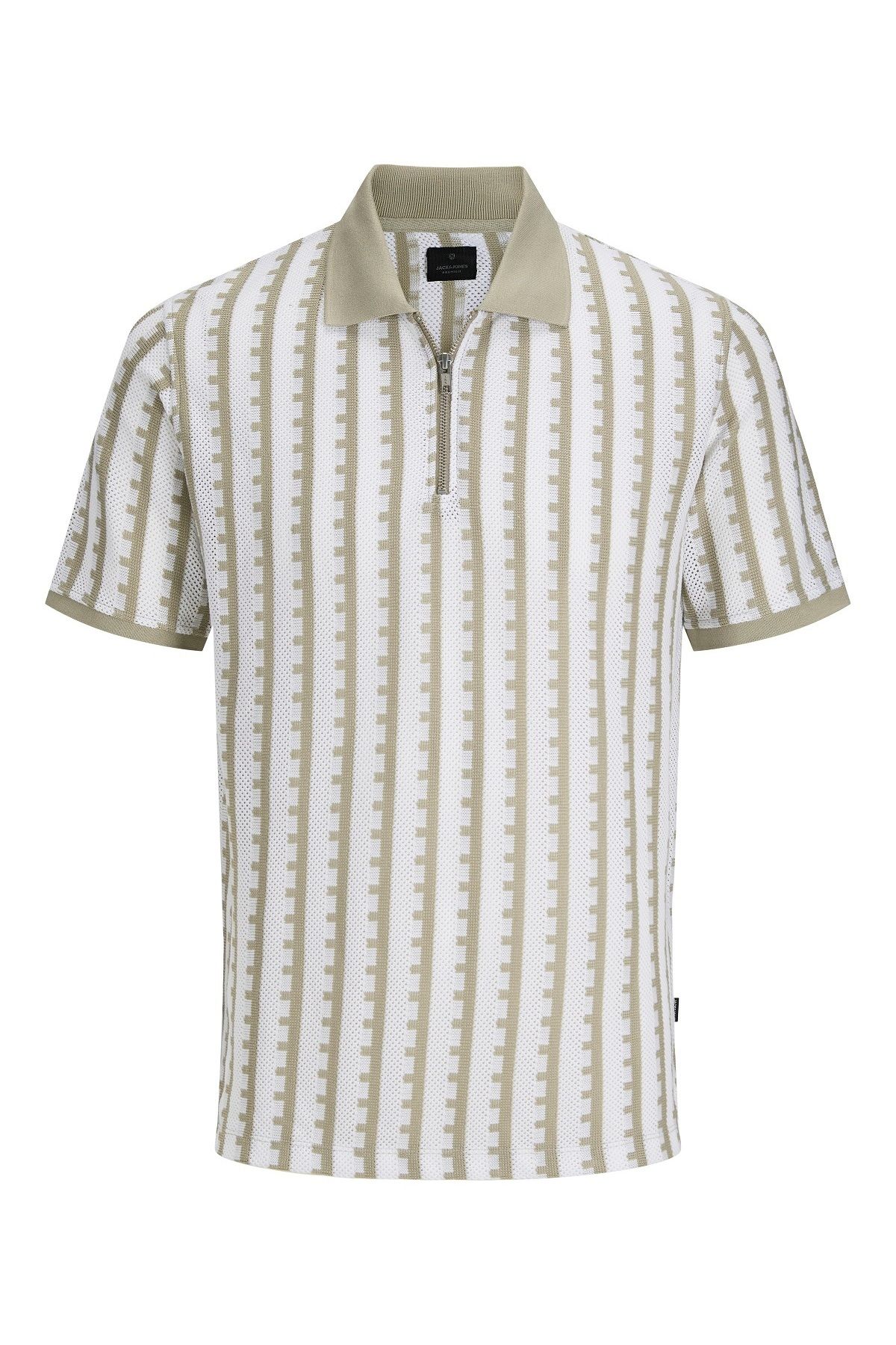 Jack & Jones JACK JONES Erkek Örme Fermuar Detaylı Polo Yaka Tişört 12276108