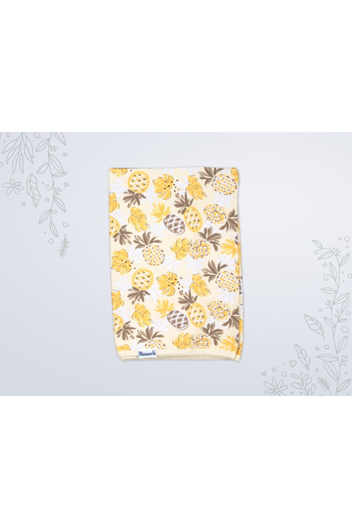 Miniworld Pineapple Desenli Penye Battaniye - SARI