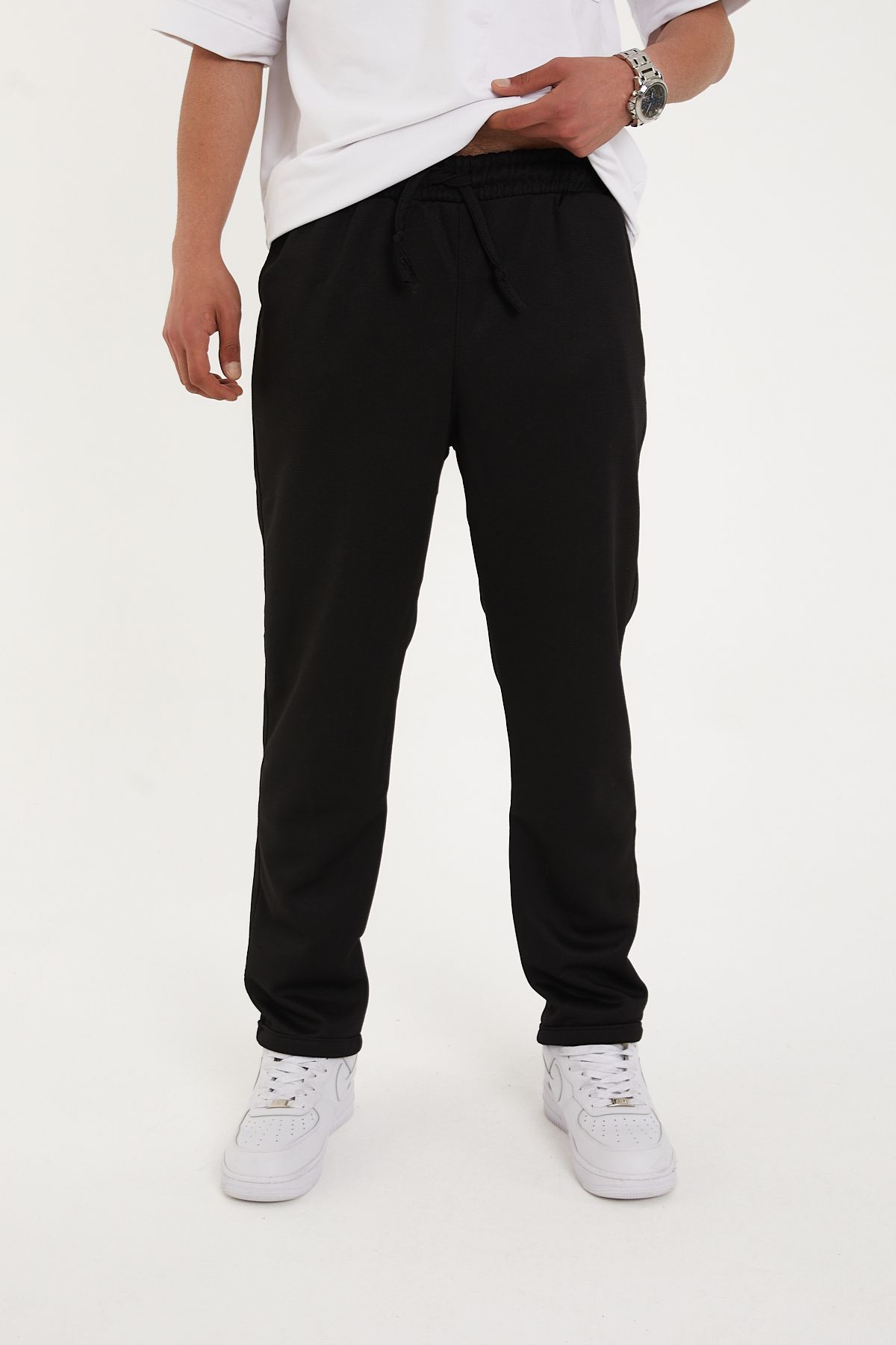 Pavotti Erkek Pantolon Bel Lastikli Likralı Paça Katlamalı Jogger Model