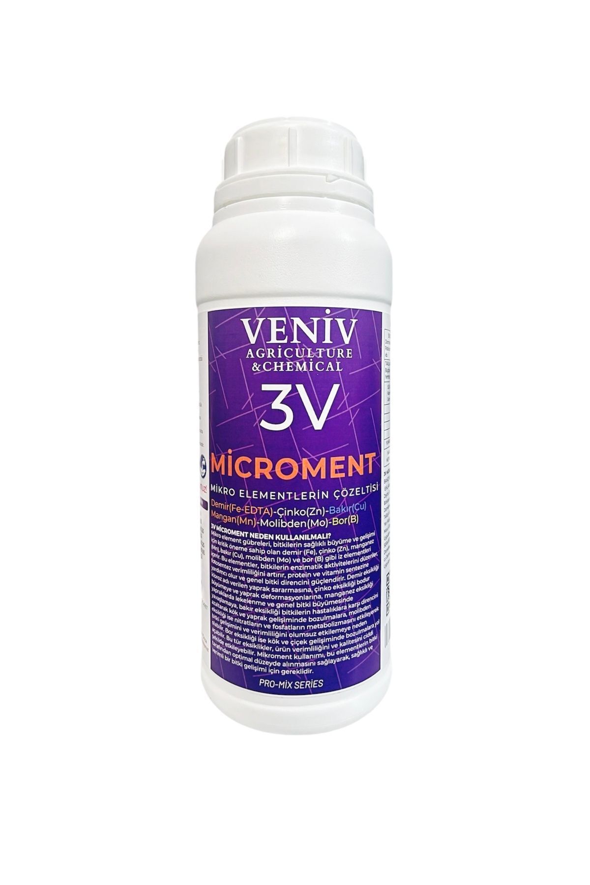 VENİV AGRİCULTURE 3V Microment Micro Elementler Çözeltisi 1L (Demir-Mangan-Çinko-Bakır-Bor-Molibden)