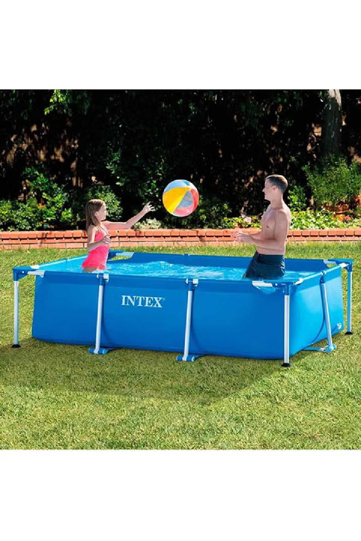 Intex-Superior Strength And Longer Durability Sturdy Rectangular Unisex Frame Swimming Pool Blue 3
