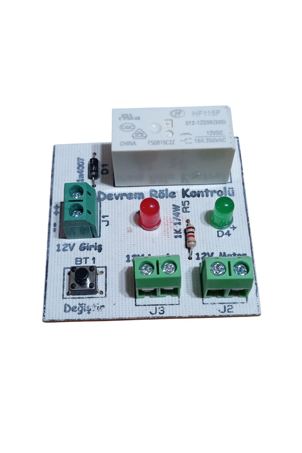 Devre Dünyası İlk Devrem Adaptörlü Motorlu Lambalı Röle Kontrol Devresi - Monteli