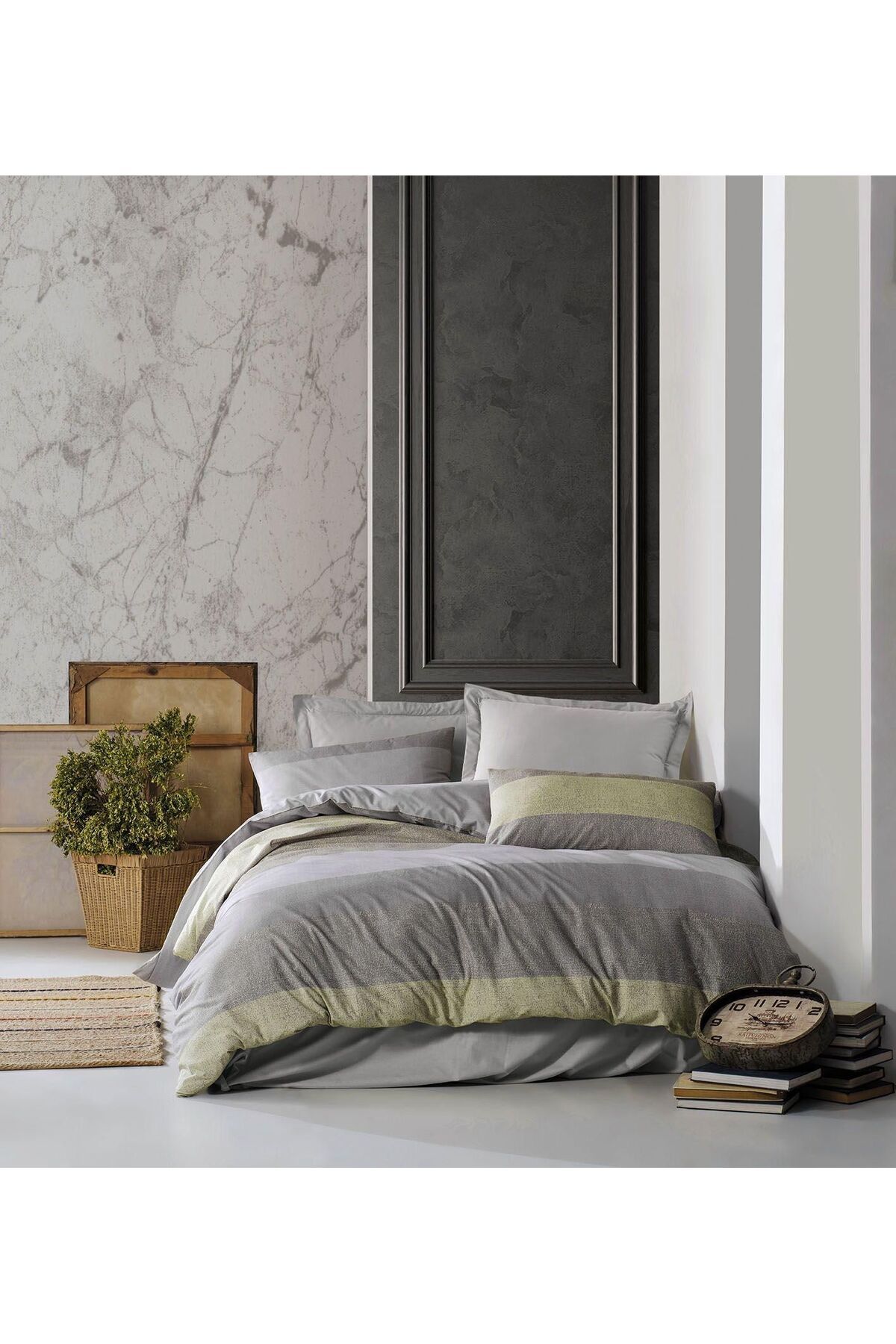 Elvira Home Collection Eh Pamuklu Çift Kişilik Nevresim Takımı-Nevresim Seti-Nevresim Çarşaf Yastık Kılıfı-(Kutulu)