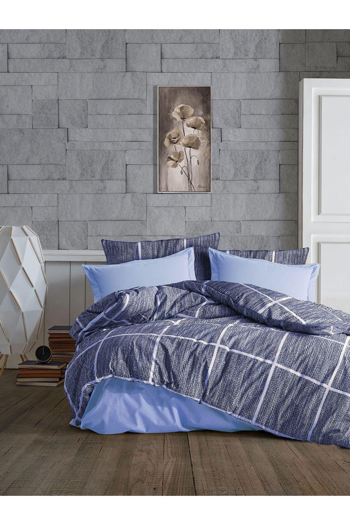 Elvira Home Collection Eh Pamuklu Çift Kişilik Nevresim Takımı-Nevresim Seti-Nevresim Çarşaf Yastık Kılıfı-(Kutulu)