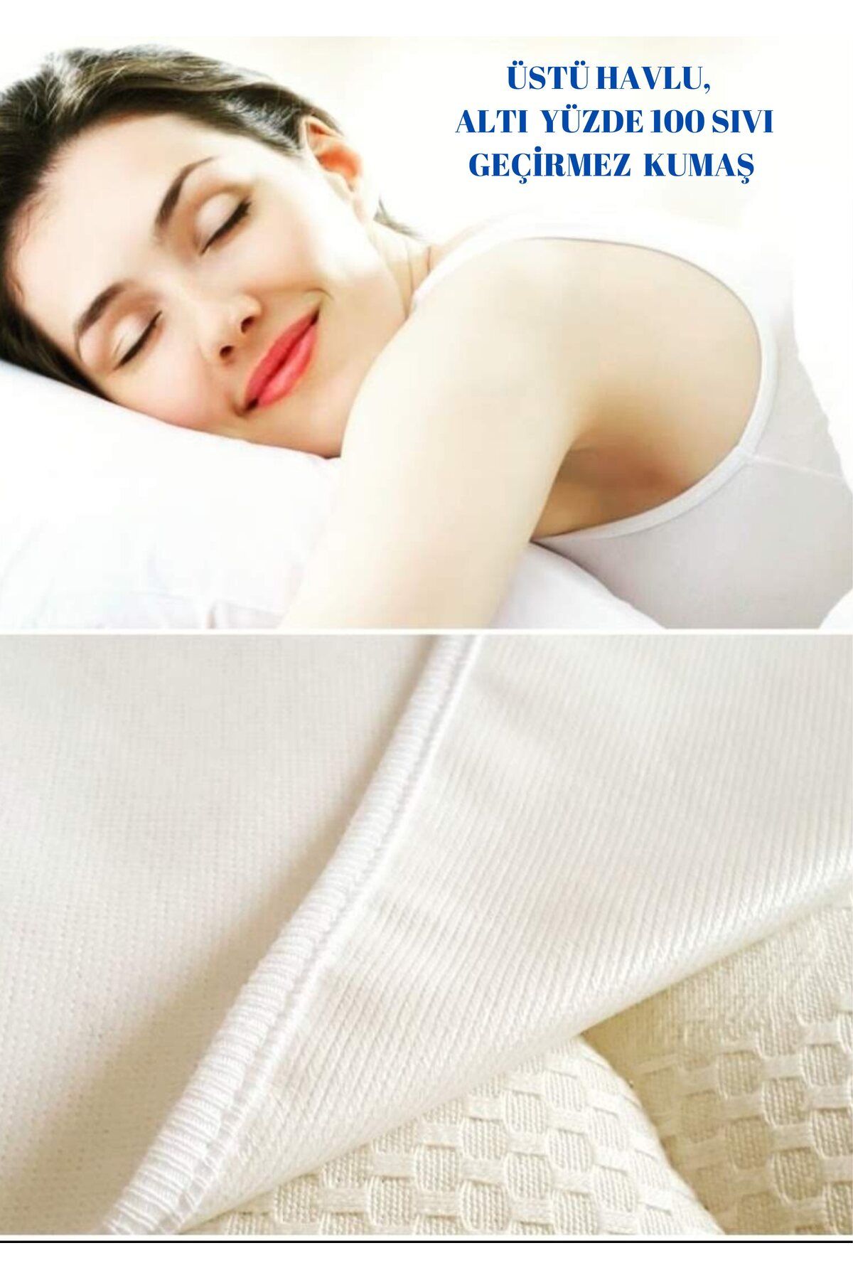 Simple. The Pillow 90*190 Cm Tek Kişilik Yatak Alezi Lastikli Koruyucu Su Geçirmez Çarşaf Üstü Havlu Kumaş