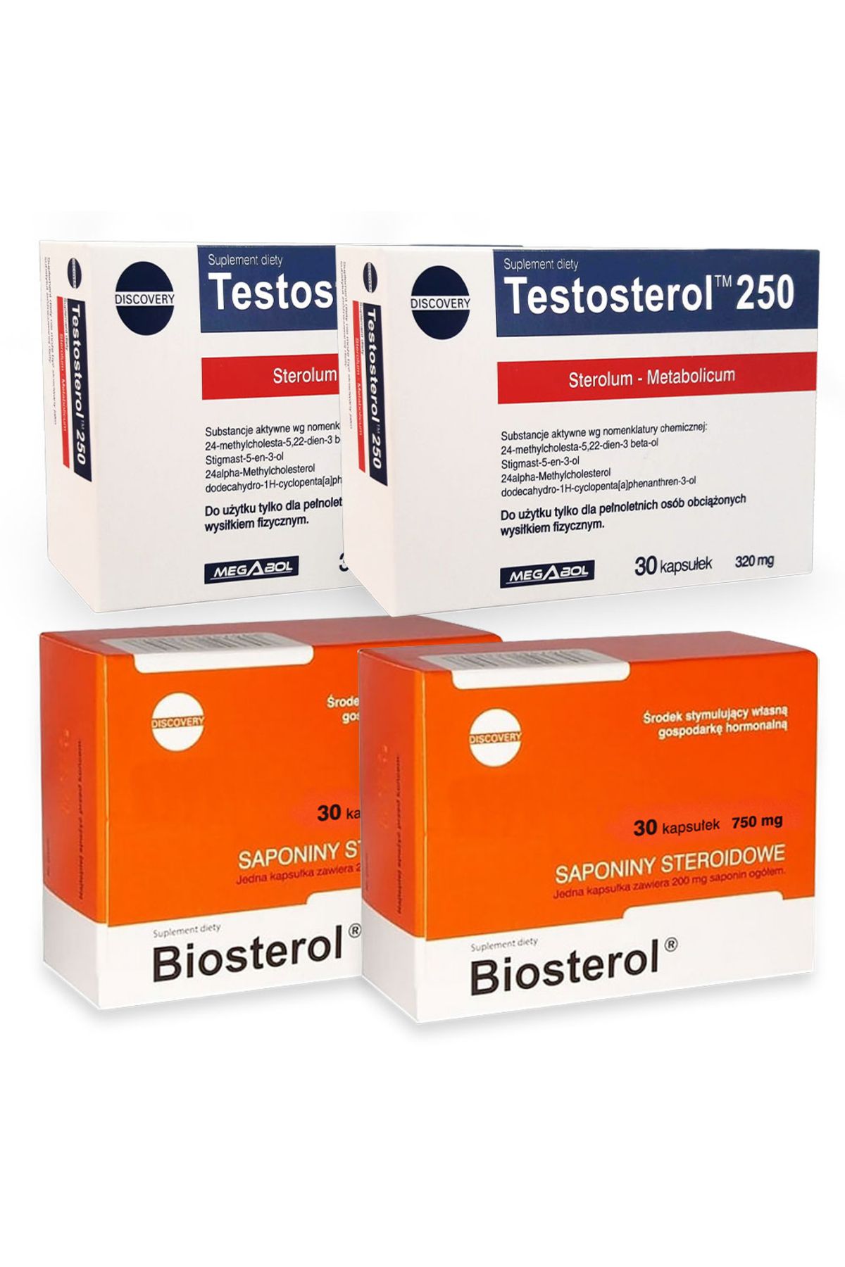 megabol Pachet Biosterol 750 Mg, 60 Cps Plus Testosterol 250, 60 Cps - One Size