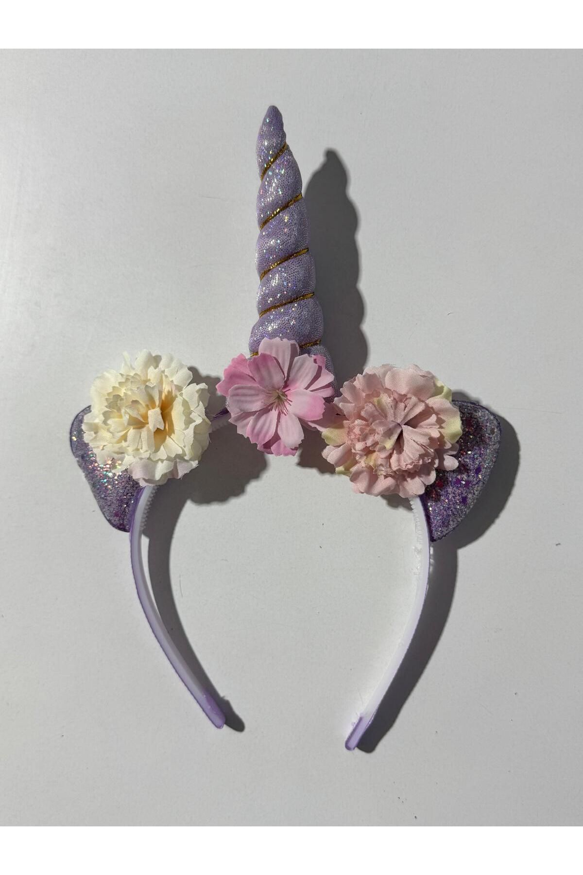 Motebarn Wear kız Çocuk Unicorn Çiçekli Taç Mor