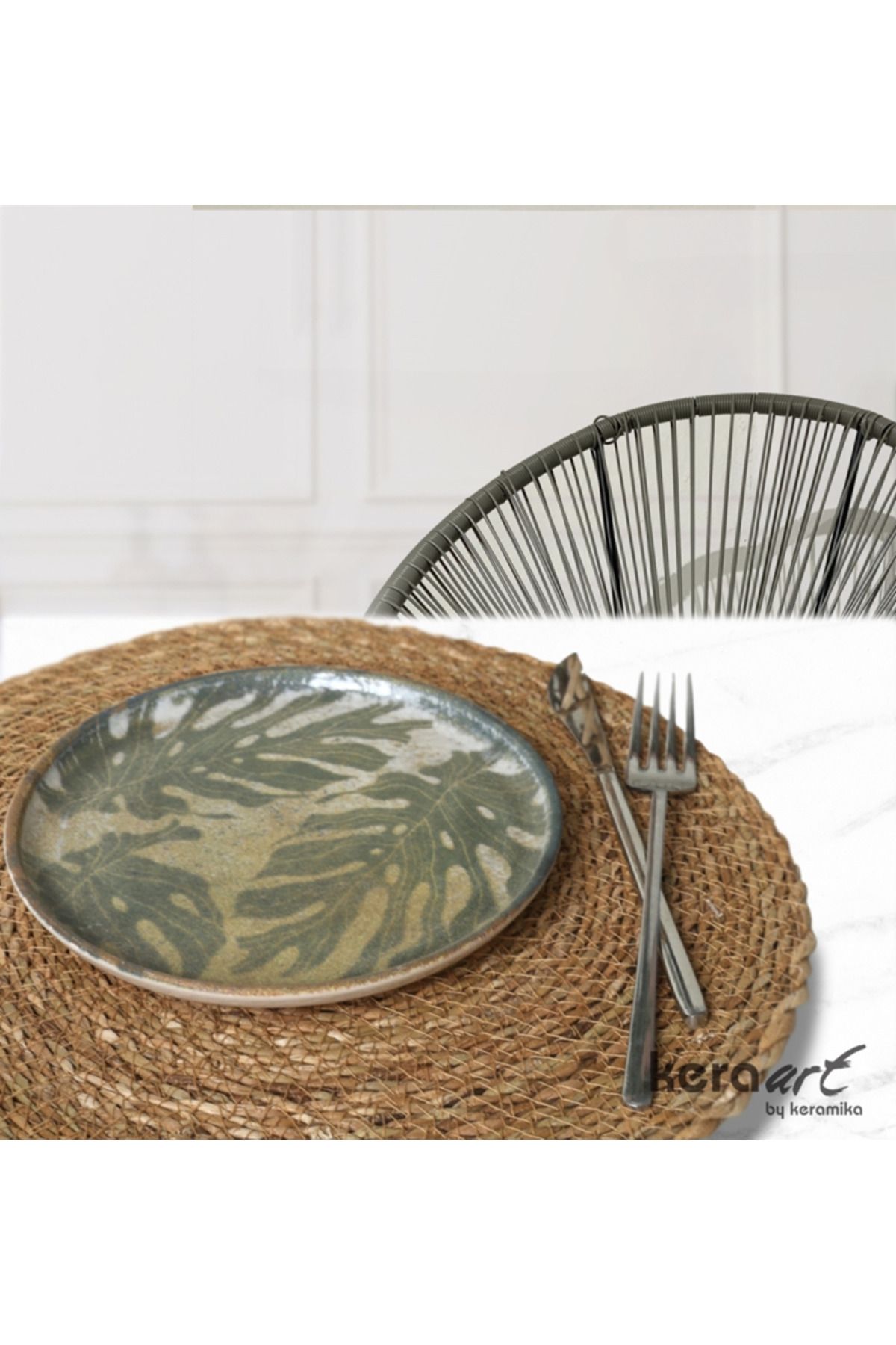 Keramika Nordıc Pasta Tabağı 22 cm Desenli 6 Adet Msh