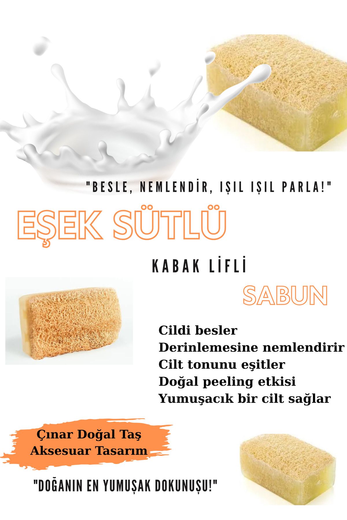 Doğal Tasarım Doğal Eşek Sütü Sabunu – Cilt Bakım