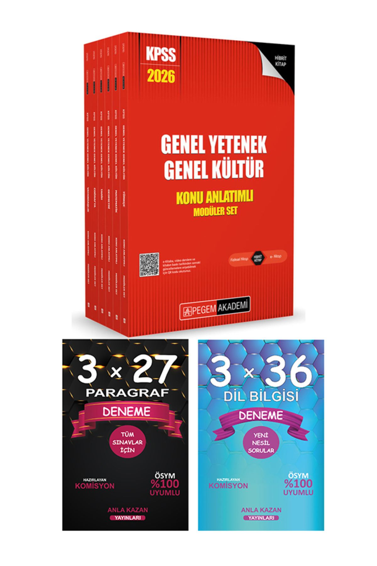 Anla Kazan Yayınları Pegem + Anla Kazan 2026 KPSS Genel Yetenek Genel Kültür Lisans Konu Anlatımlı Modüler Set 6 Kitap