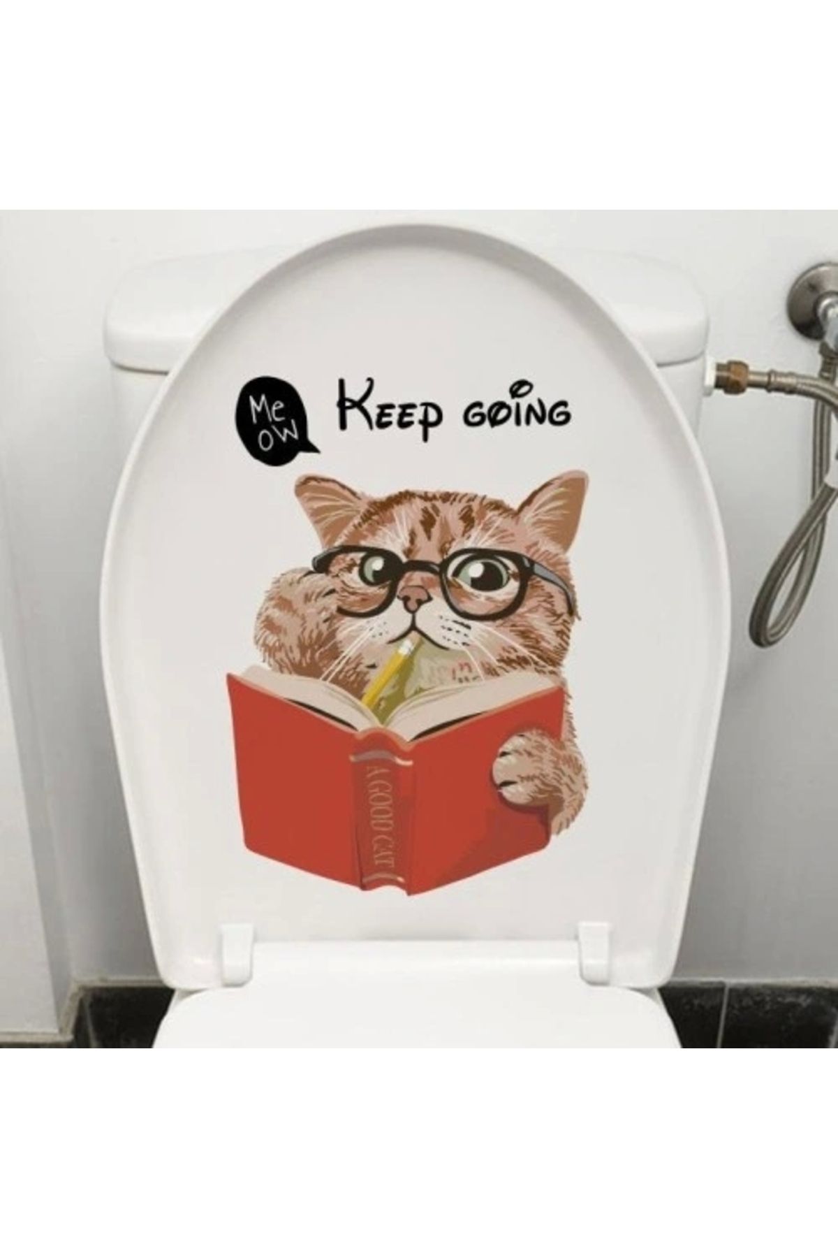 ShopNova Decohandy Klozet Etiketi Keep Going Kedi