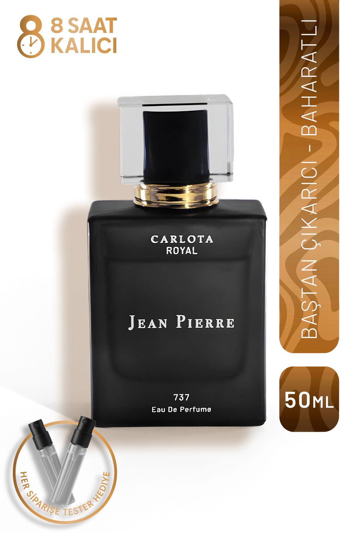 CARLOTA ROYAL Jean Pierre 50ml Erkek Parfüm EDP Kalıcı Baharatlı Yoğun Koku Mini Parfüm Hediyeli 🖤