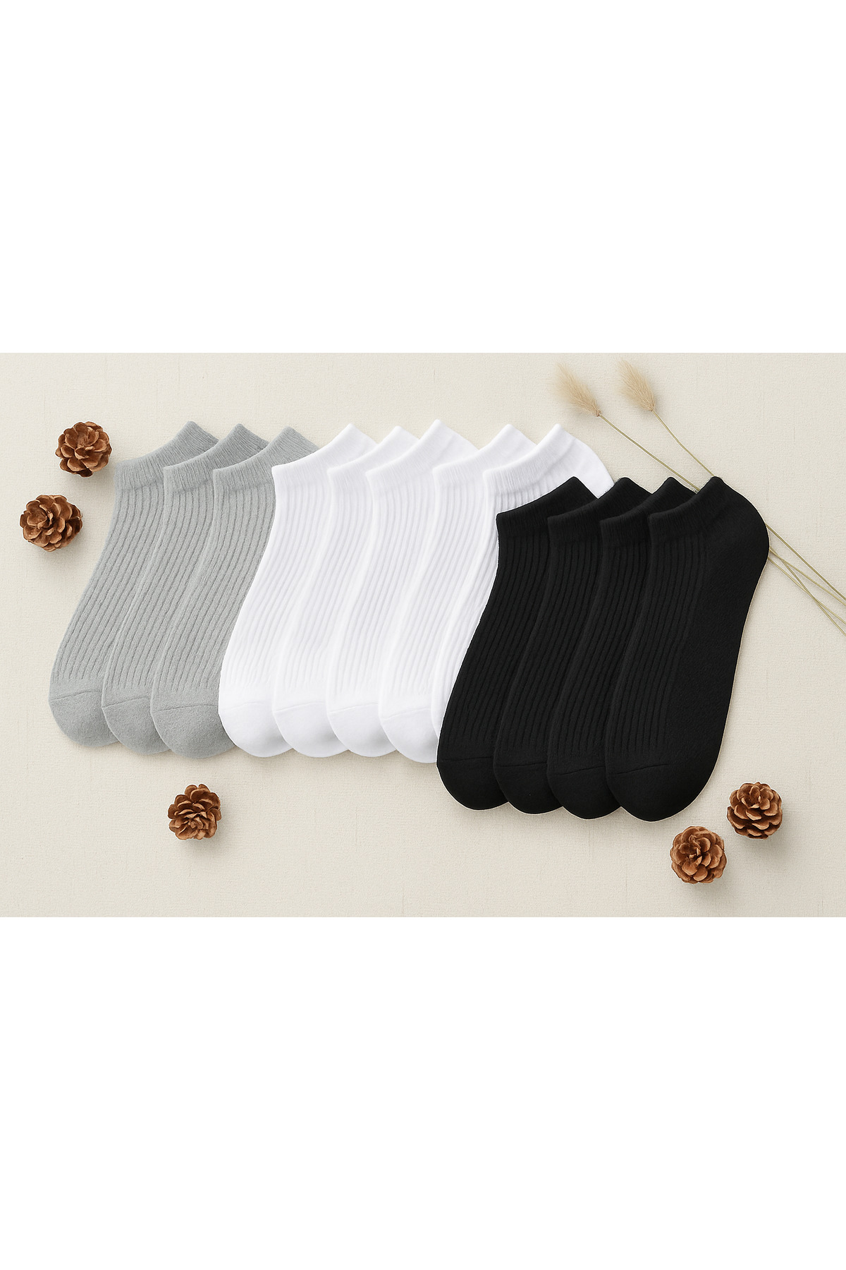 WALTAŞ Erkek Renkli Çorap 9 Çift Yünlü Günlük Sportswear Gipeli görsel 6