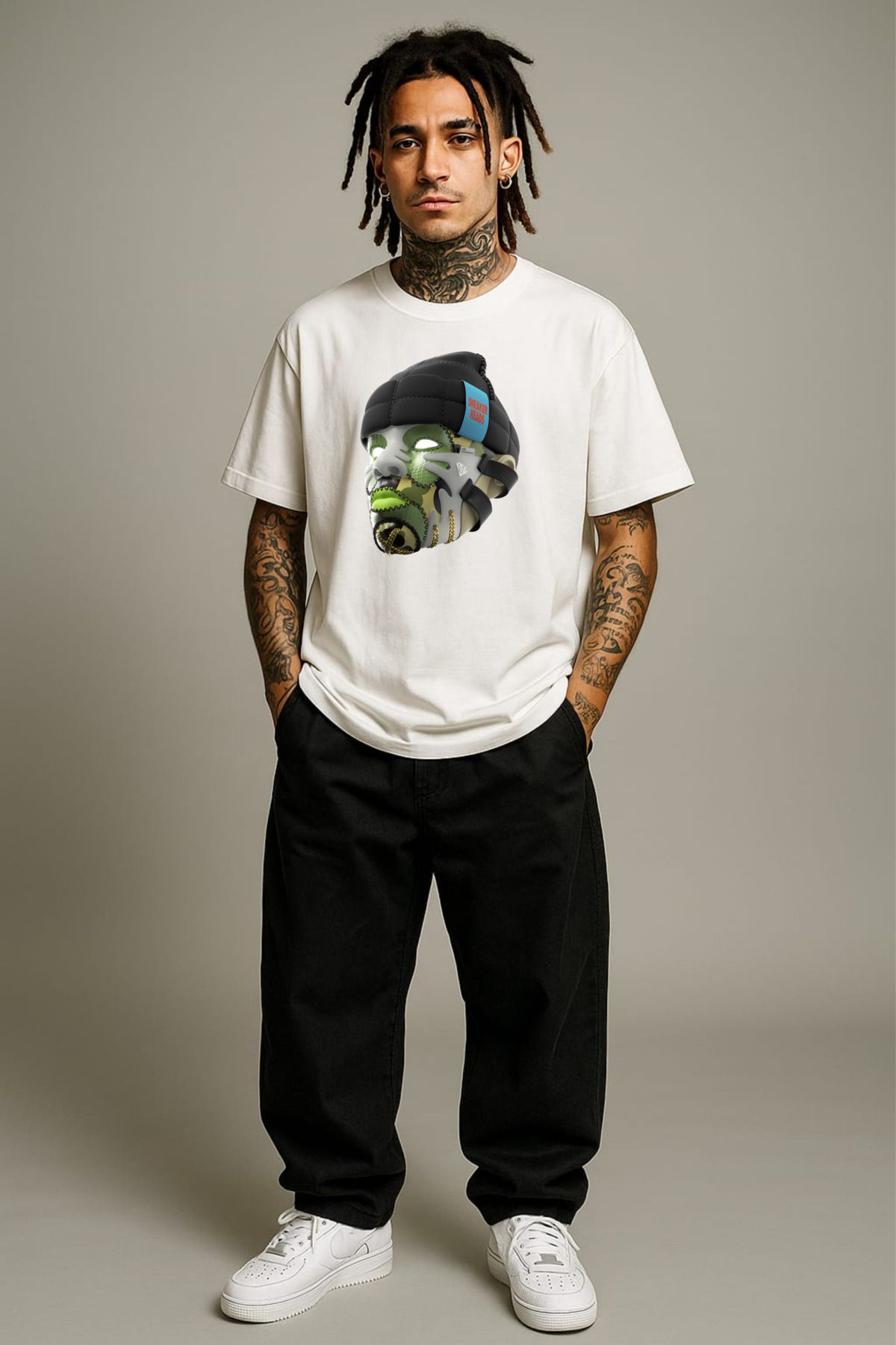 MAYK STREETWEAR OVERSIZE TSHIRT - UNISEX SNEAKER HEADS BASKILI TSHIRT